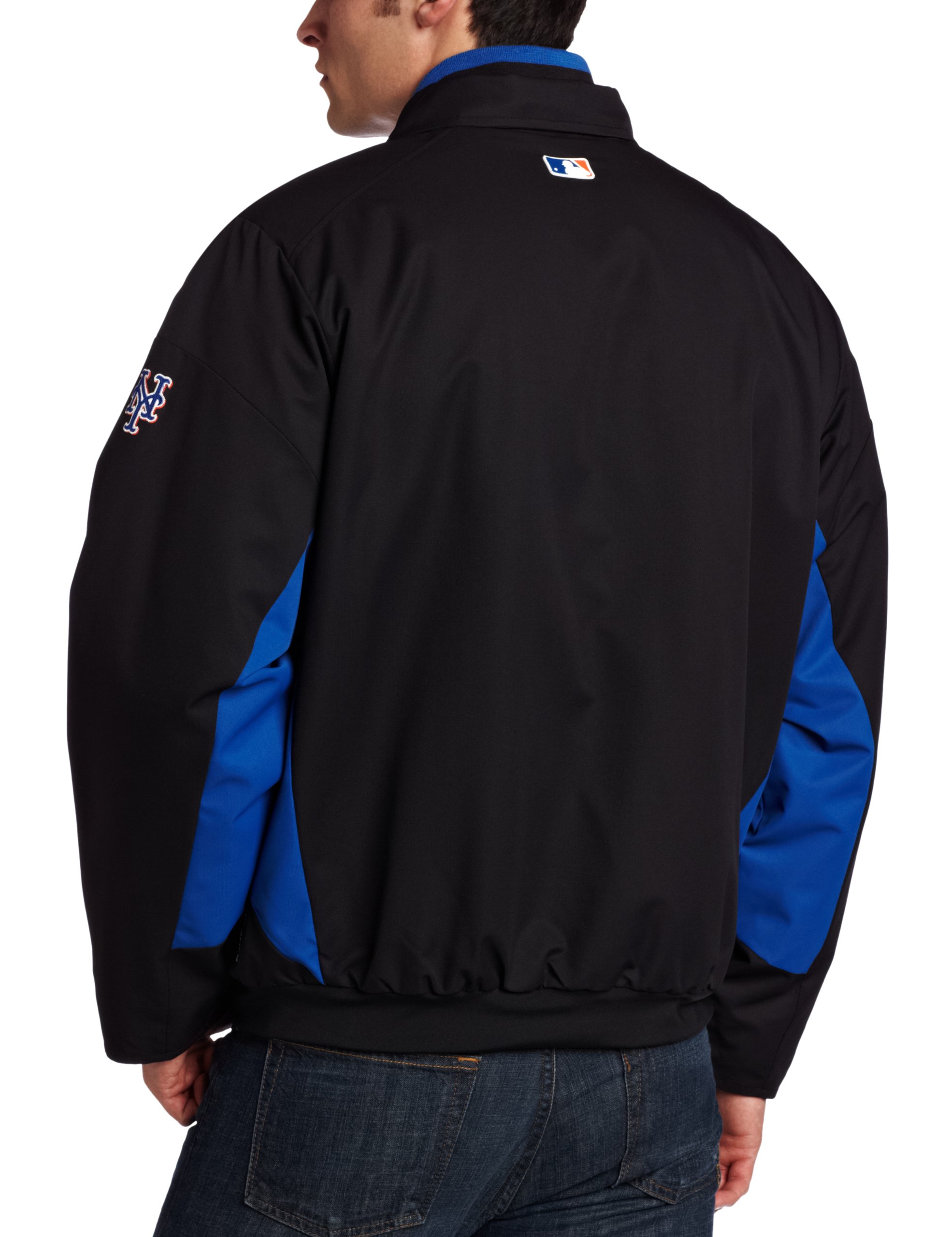 MLB Mens New York Mets Pro Black/Pro Royal Long Sleeve Lightweight 