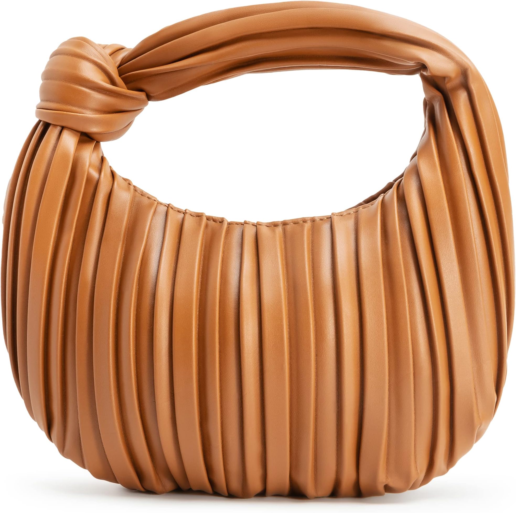 NIUEIMEE ZHOU Small Knotted Handbags for Women Soft PU Leather Crossbody Dumpling Bags Cloud Clutch Purses Ruched Pouch Bag