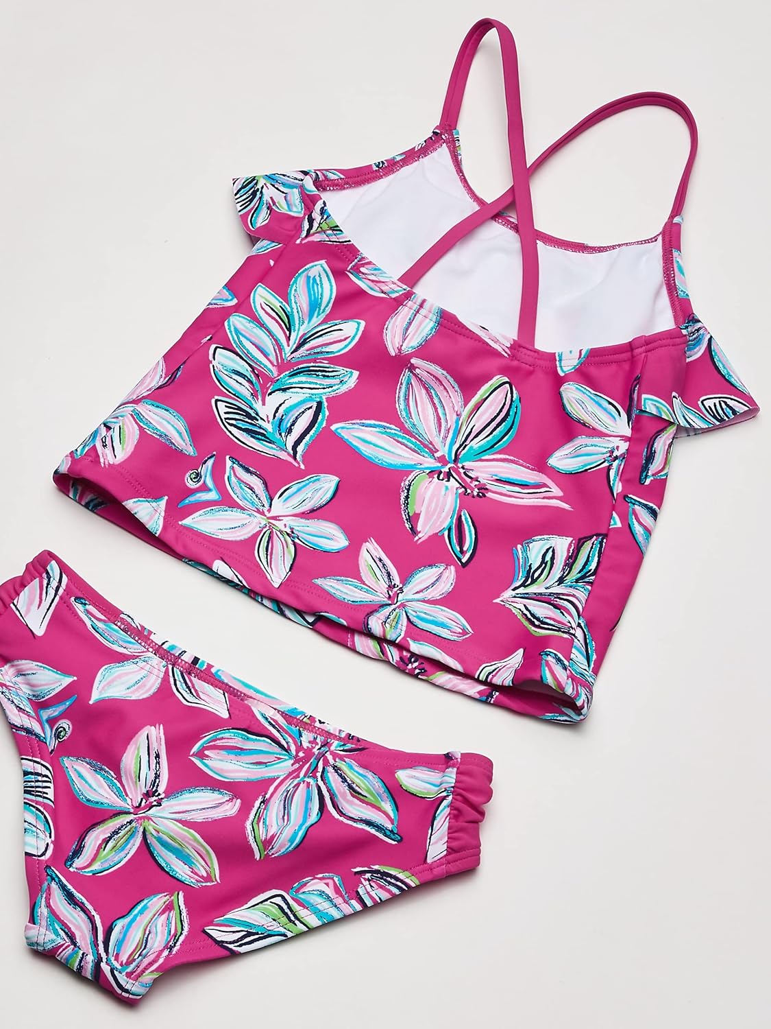 Kanu Surf Girls' Charlotte Flounce Tankini Beach Sport 2-Piece