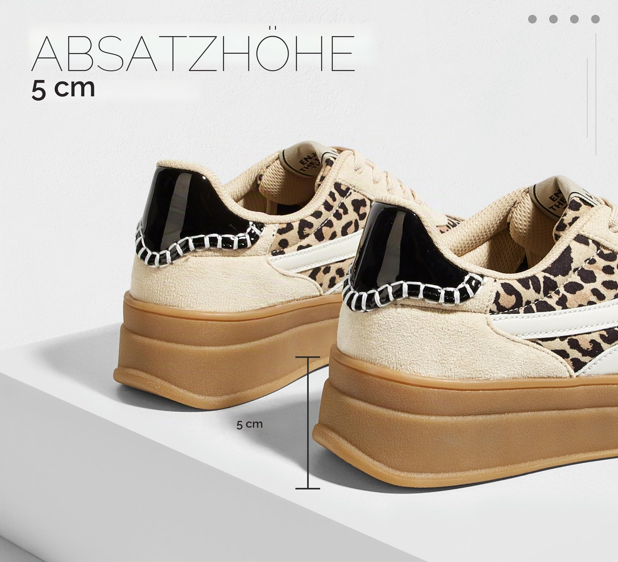 LUCKY STEP Plateau-Sneakers Damen, Retro-Stil mit Dicker Gummisohle, Bequem für Tennis, Skate und Training, Klassische Walking-Schuhe im lässigen Streetwear-Look