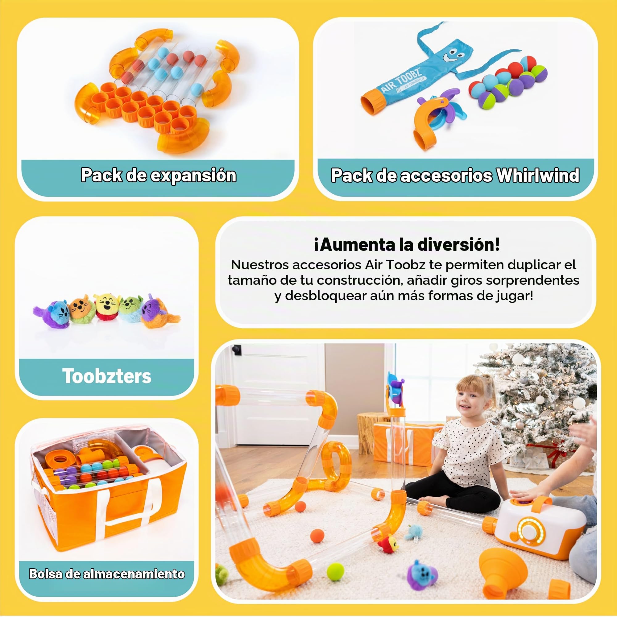 Fat Brain Toys Paquete de expansión Air Toobz - Juguete de construcción STEM alimentado por aire - Niños y adolescentes