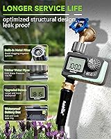 Vista 6 de RAINPOINT Temporizador de manguera de jardín de 1 salida con retardo de lluvia/modo de riego manual/automático para césped de piscina, temporizador