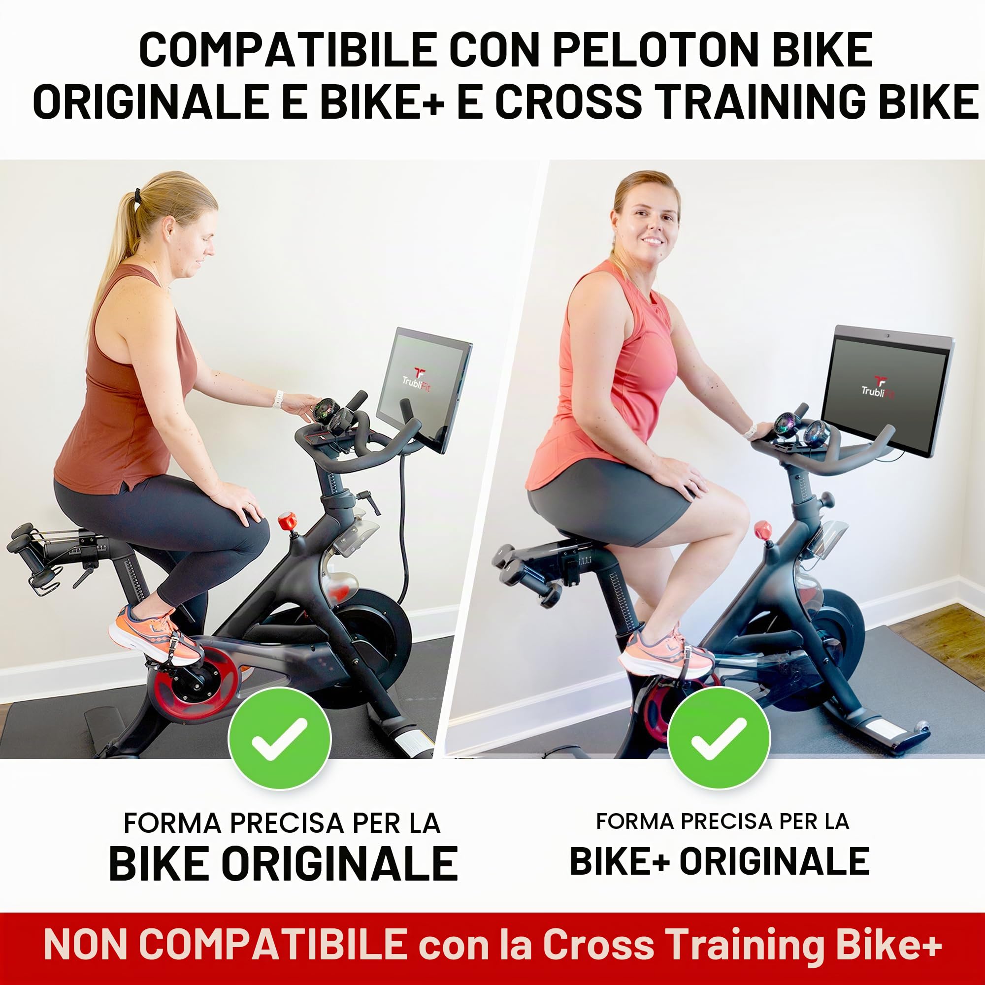 TrubliFit Peloton Bike - Ventola doppia per bicicletta con supporto per telefono, interamente in metallo, non richiede batterie, accessori per Peloton Bike