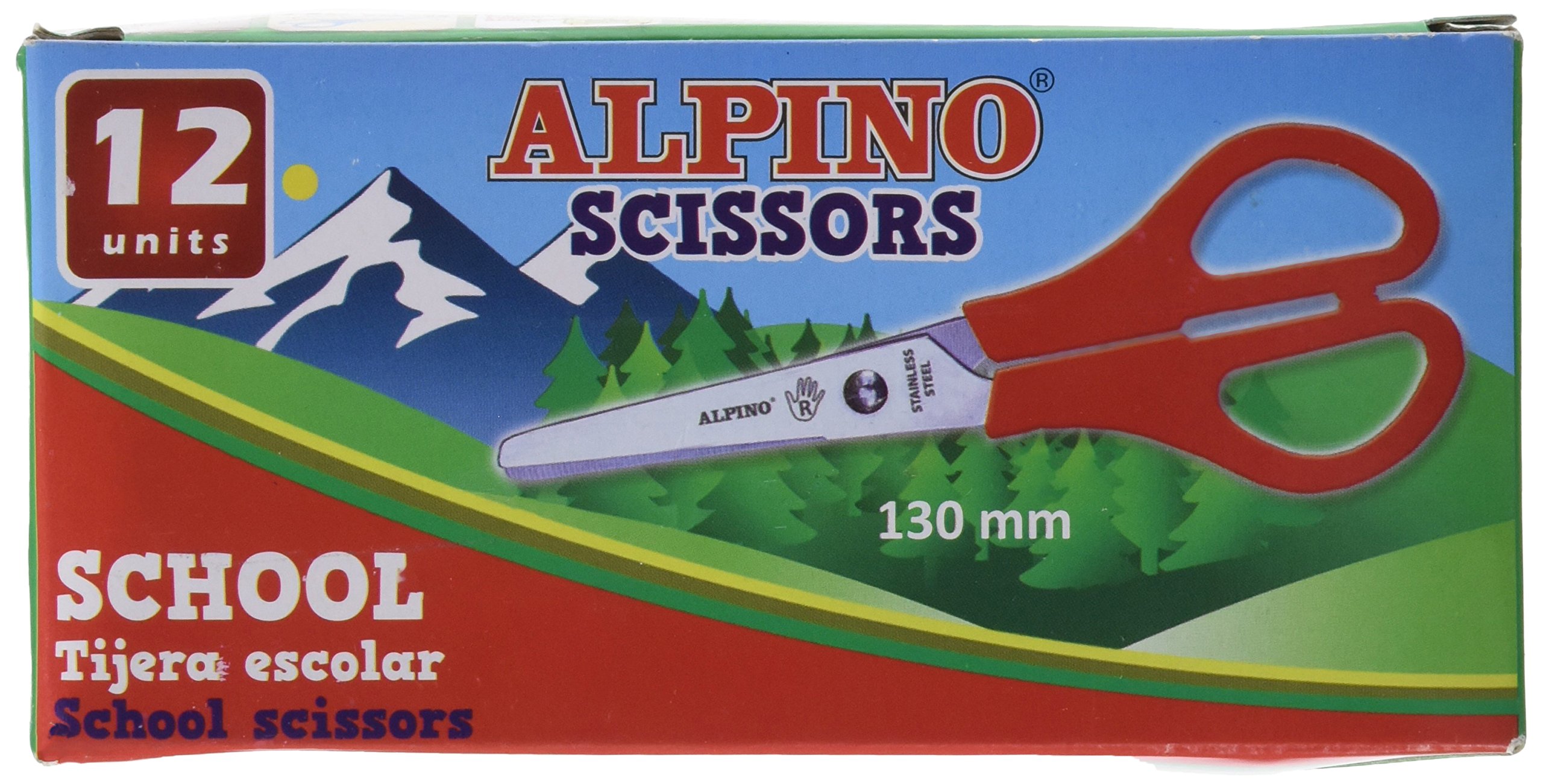 Alpino 8412765097638 Forbice Scuola 130 Mm, Confezione Da 12 Pezzi-image