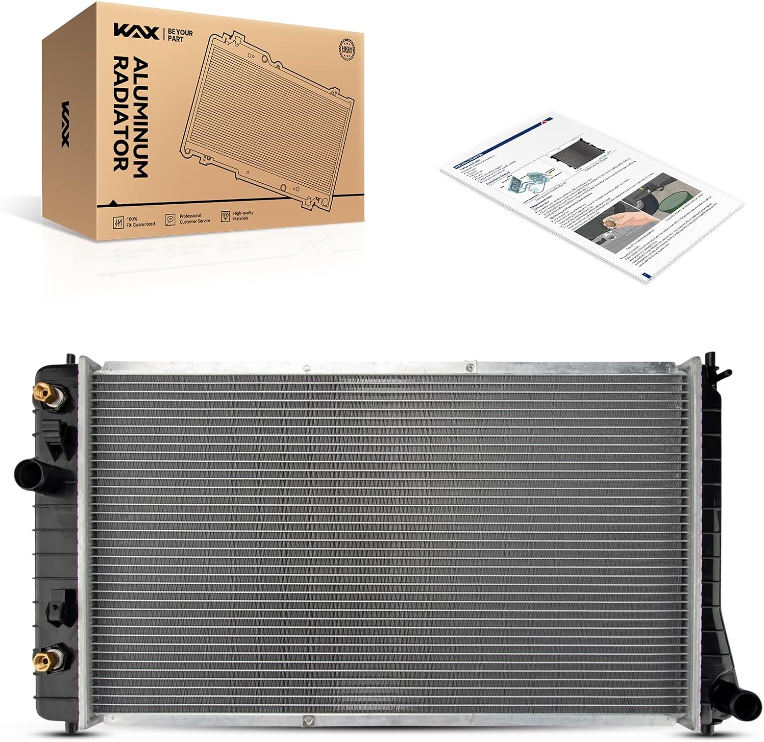 KAX CU1687 Engine Radiator Replacement, Compatible with 1995-2002 Cavalier, 1995-2001 Sunfire, 2002 Sunfire 2.2L, 2002 Sunfire 2.4L 1995-2002 Cavalier, Sunfire