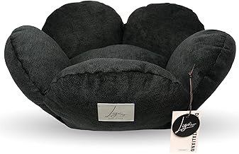 Ligo Fiore - Bed for Cats and Small Dogs Removable and Washable Fabric Mattress Cushion for Dogs Made by Hand in Italy (XS: Diameter 60 cm x 19 H, Charcoal)