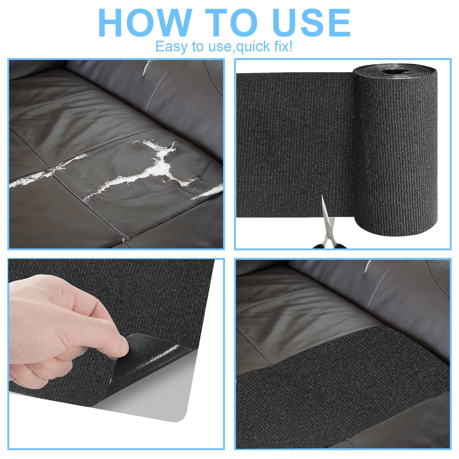 Cinta de reparación de tela autoadhesiva 10 cm x 2 m, cinta de reparación para tela apta para cortinas, sombrillas, lona y ropa para barcos, impermeable, lavable, recortable