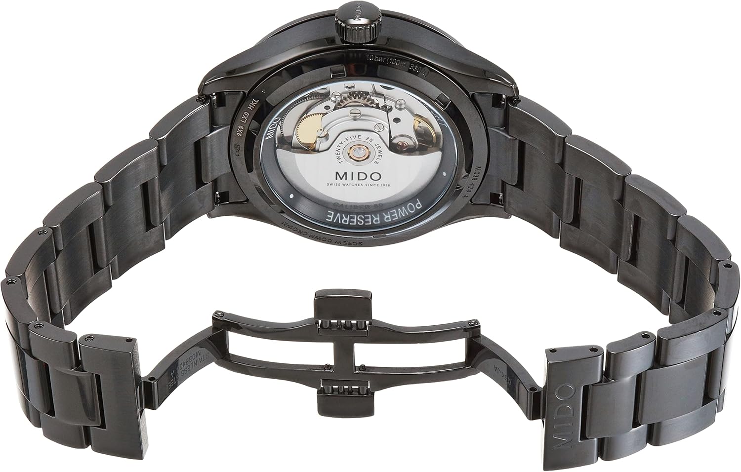 Miniatura 3 de Mido Reloj Hombre Anthracite Multifort Power Reserve Automático Mido Calibre 80 (Base ETA C07.671) Reloj, Antracita, Moderno