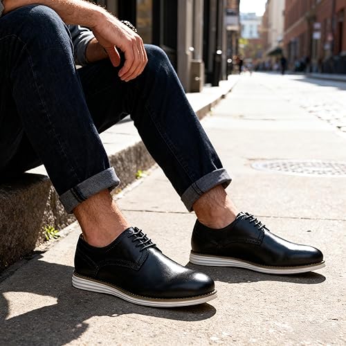 Miniatura 3 de Vostey Zapatos de vestir para hombre, zapatos de vestir casuales de cuero para hombres, zapatos Oxford de negocios de cuero para hombres