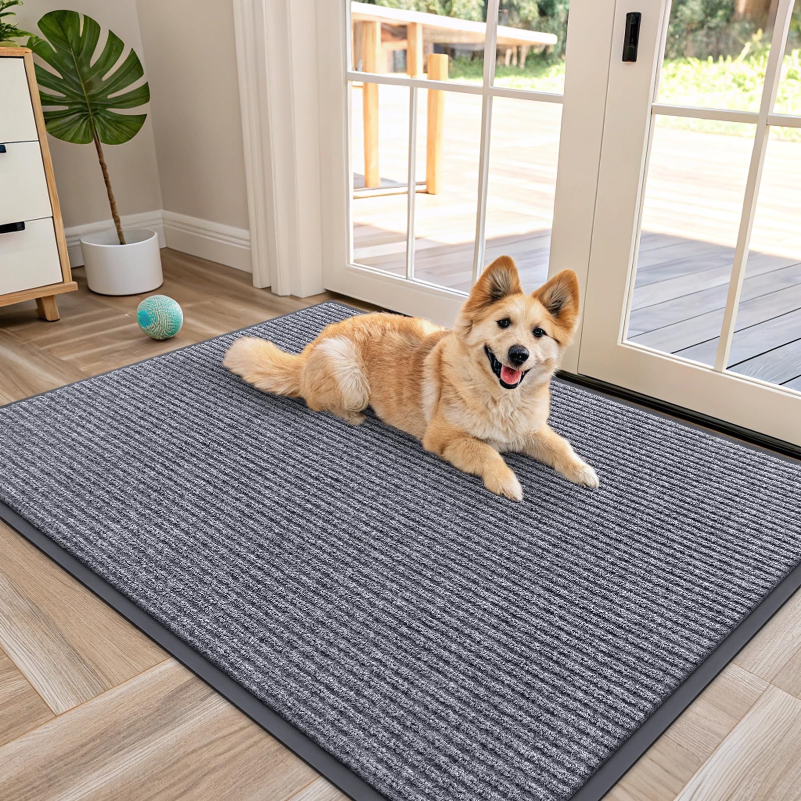 OLANLY Front Door Mat Indoor Outdoor Entrance, Waterproof Heavy Duty Doormat, Fade Resistant, Low Profile, Easy Clean Patio Porch Welcome Floor Mats for Entry, 29.5x17, Beige — view 9