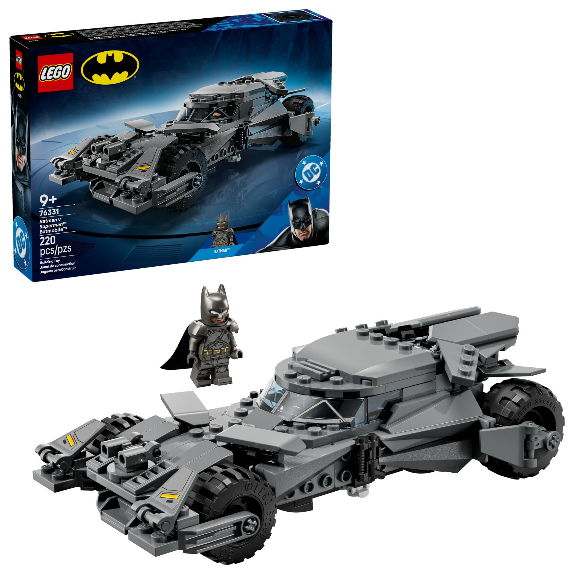LEGO DC Batman Batman v Superman Batmobile Building Blocks Set - Super Hero Toy for Kids Boys Girls