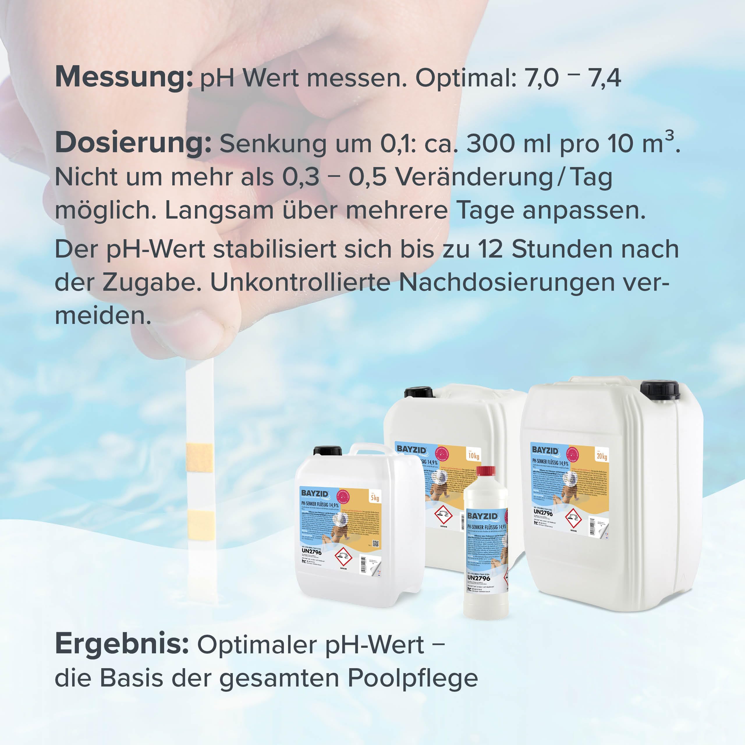 Höfer Chemie BAYZID pH Senker Minus 14,9% 20 kg für Pool Schwimmbad