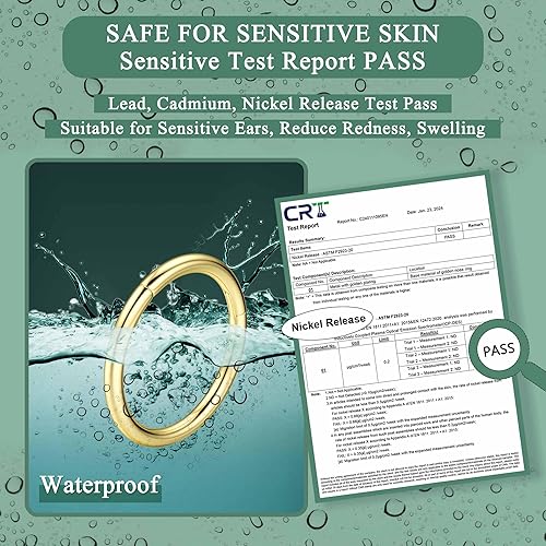 Miniatura 2 de Jstyle Juego de 5 piezas de acero inoxidable 316L piercing para tabique aro de nariz hipoalergénico 16G 18G 20G Metal Sin gemas