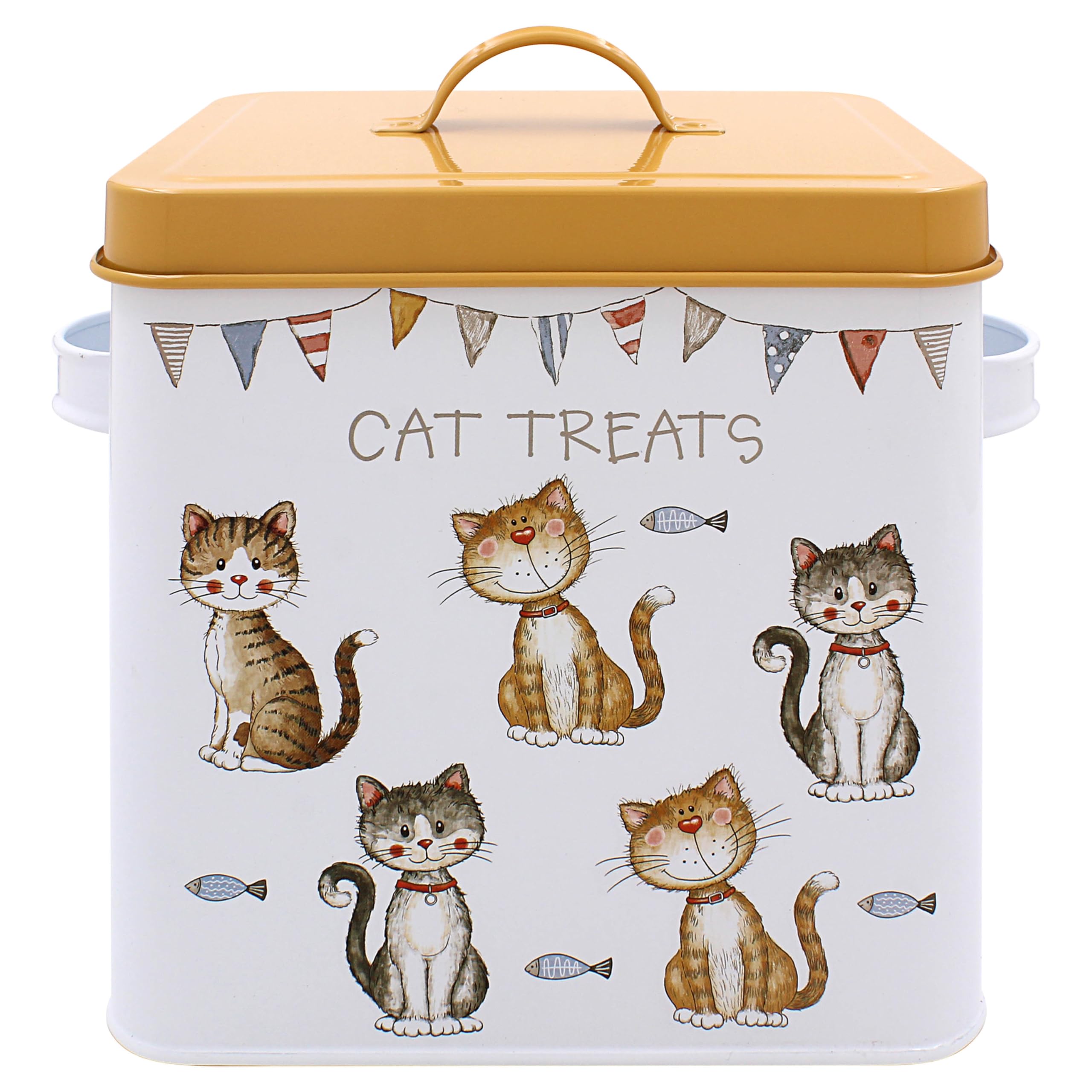 The Leonardo Collection Faithful Friends Cat Treats Box For Storage | Durable Food Container For Pet Food | Ideal Cat Food Storage Containers & Food Bin For Daily Use | Airtight Bin For Dry Pet Food