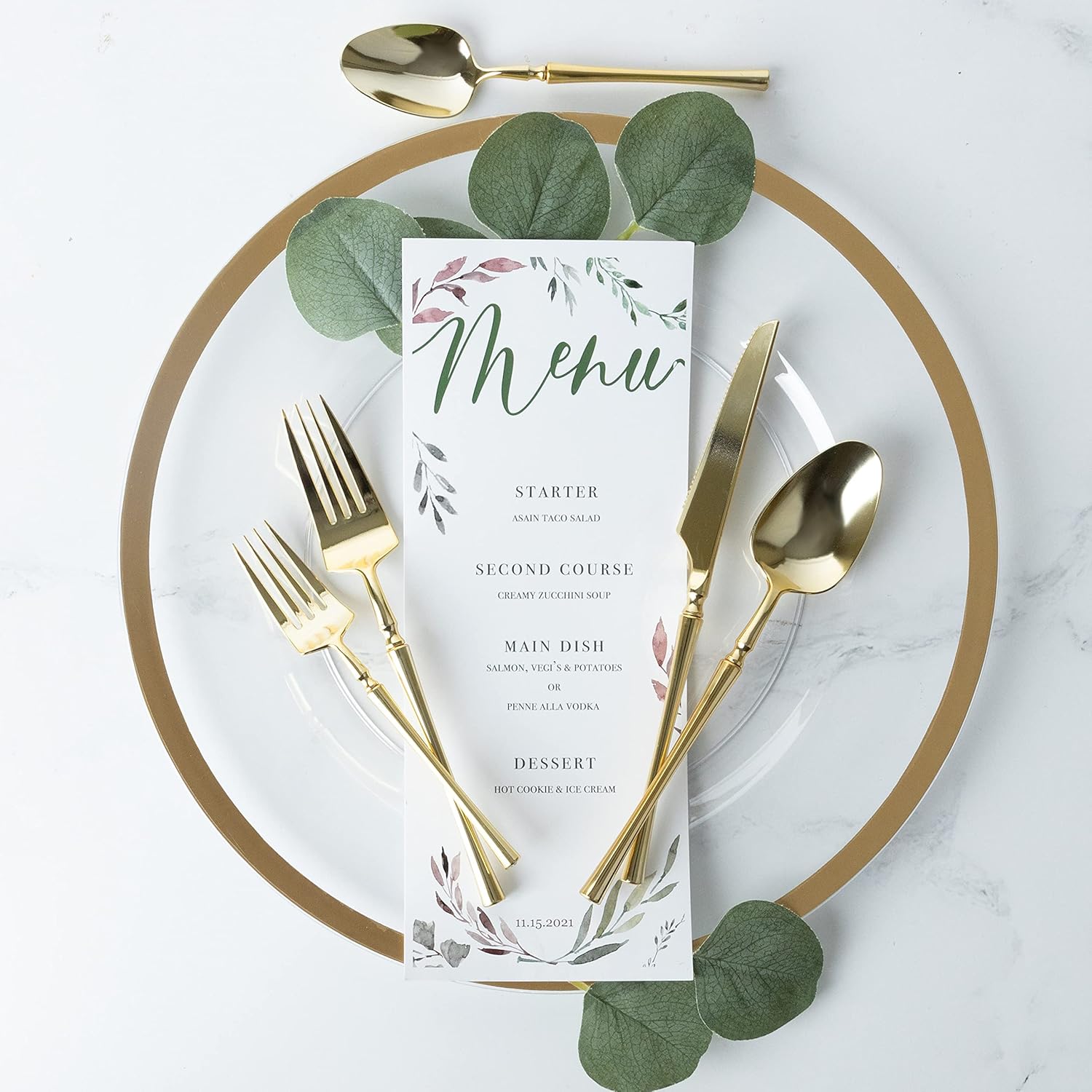 PlasticPro 20 Count Gold Plastic Soup Spoons Premium Quality Heavy Duty Disposable Elegant Silverware Soup Spoons for Party - Image 3