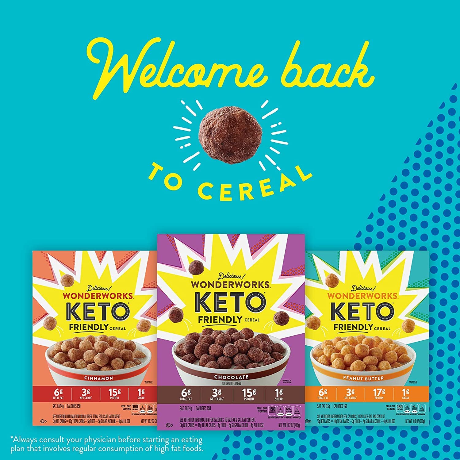 Wonderworks Keto Friendly Cereal, Chocolate Breakfast Cereal, 3g Net