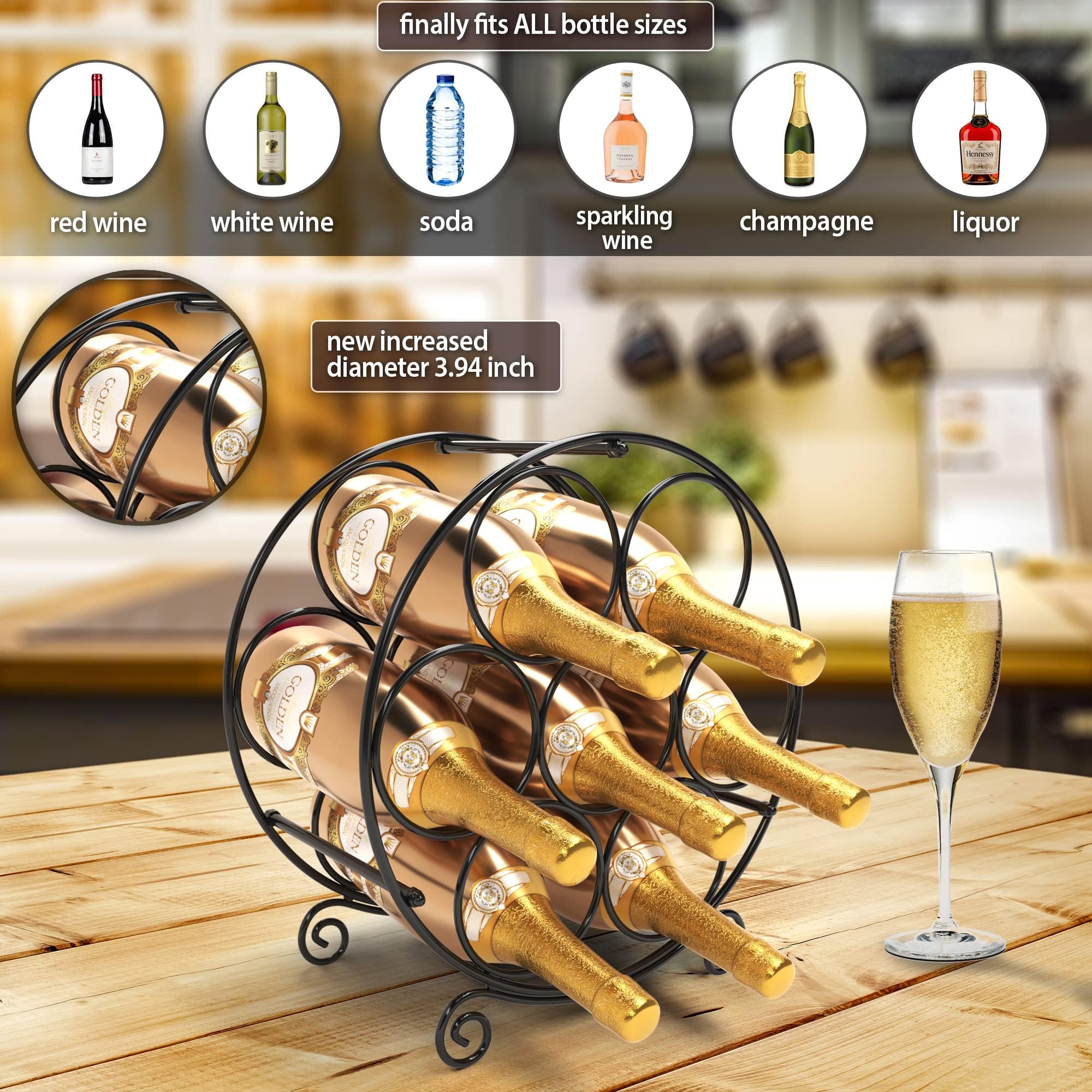 Porta Bottiglia Vino Cantinetta Portabottiglie Scaffale Metallo Design 7 Bottiglie per Cucina Sala da Pranzo Bar