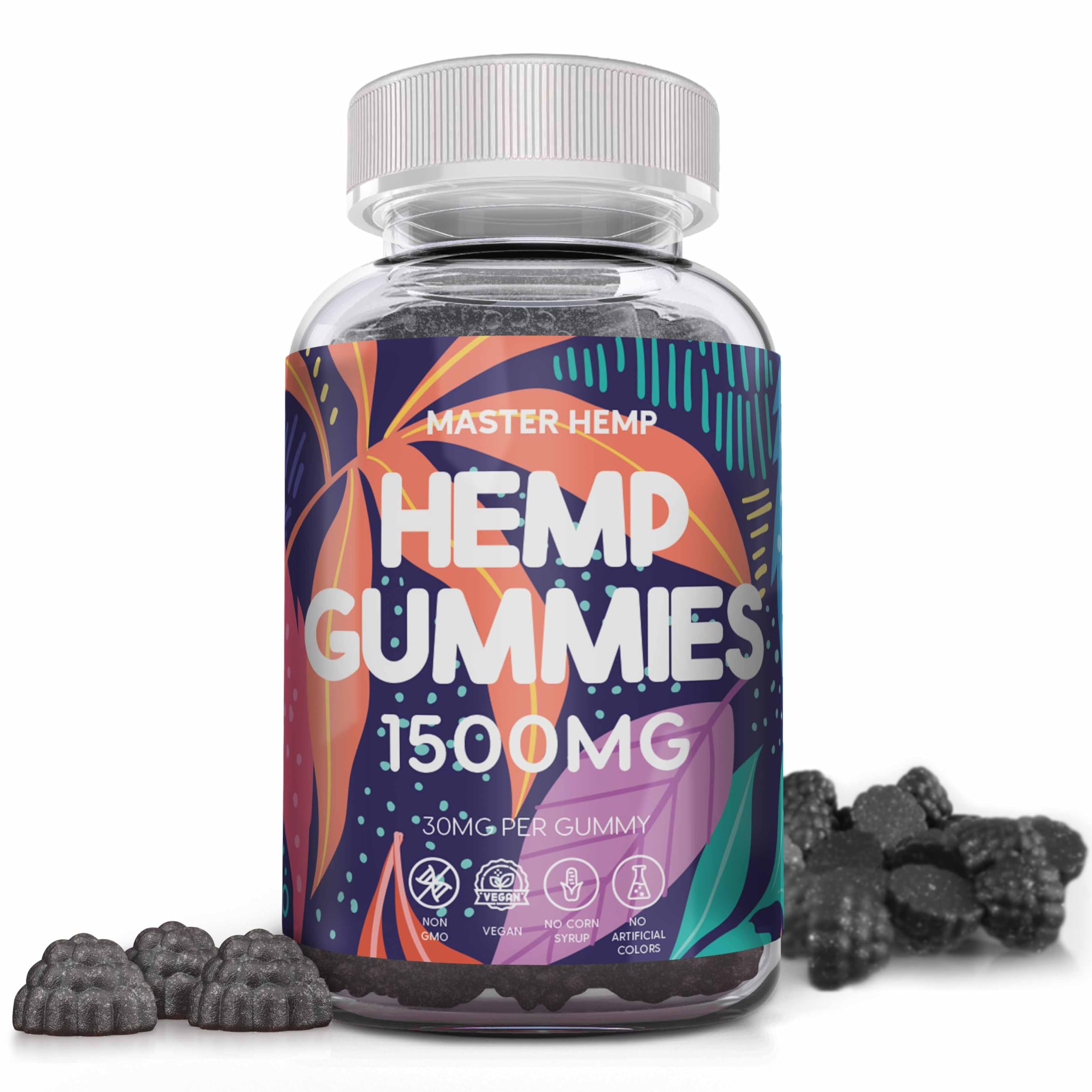 Organic Hemp Gummies Advanced Extra Strength - High Potency Edibles 50 Count Joints, Muscles, Calm- Stress Relief, Inflammation, Pain, Restful Sleep Gummy Bear Adults - Sugar Rejuavzen Oil