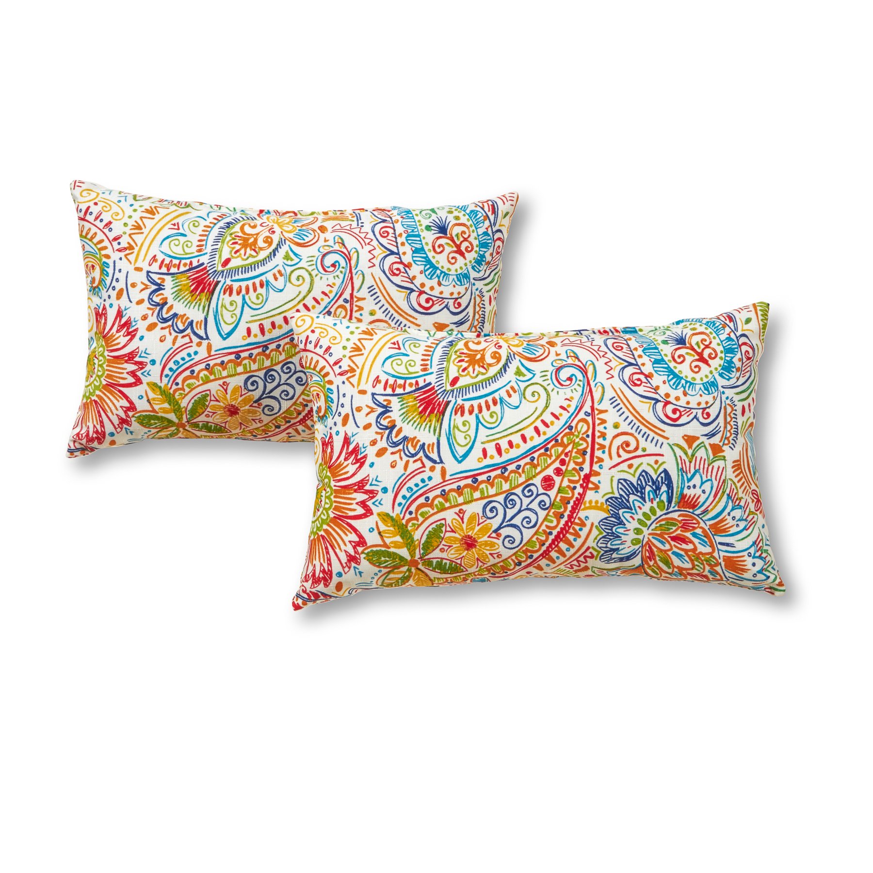 Greendale Home Fashions Outdoor 19x12-inch Rectangle Throw Pillows, Jubilee 2 Count