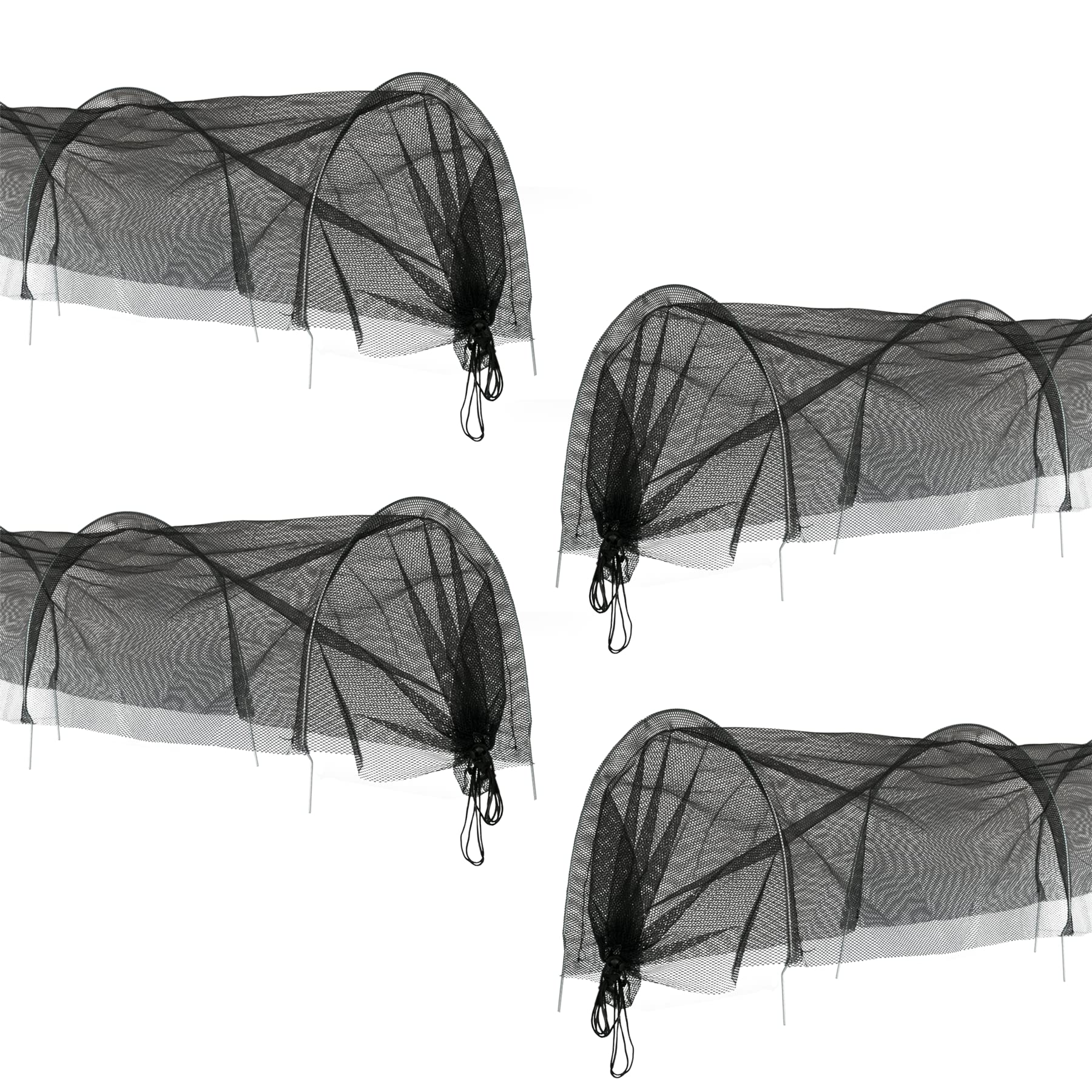 Kct 4 Pack 3M Garden Grow Tunnel Allotment Cloche Net Mesh Plant Cover Veg Protection Black
