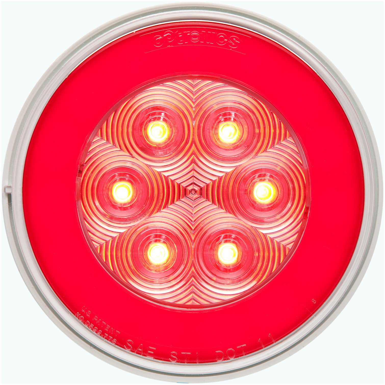 OptronicsSTL101RCBP Clear Lens Red Light 4" Sealed LED Light