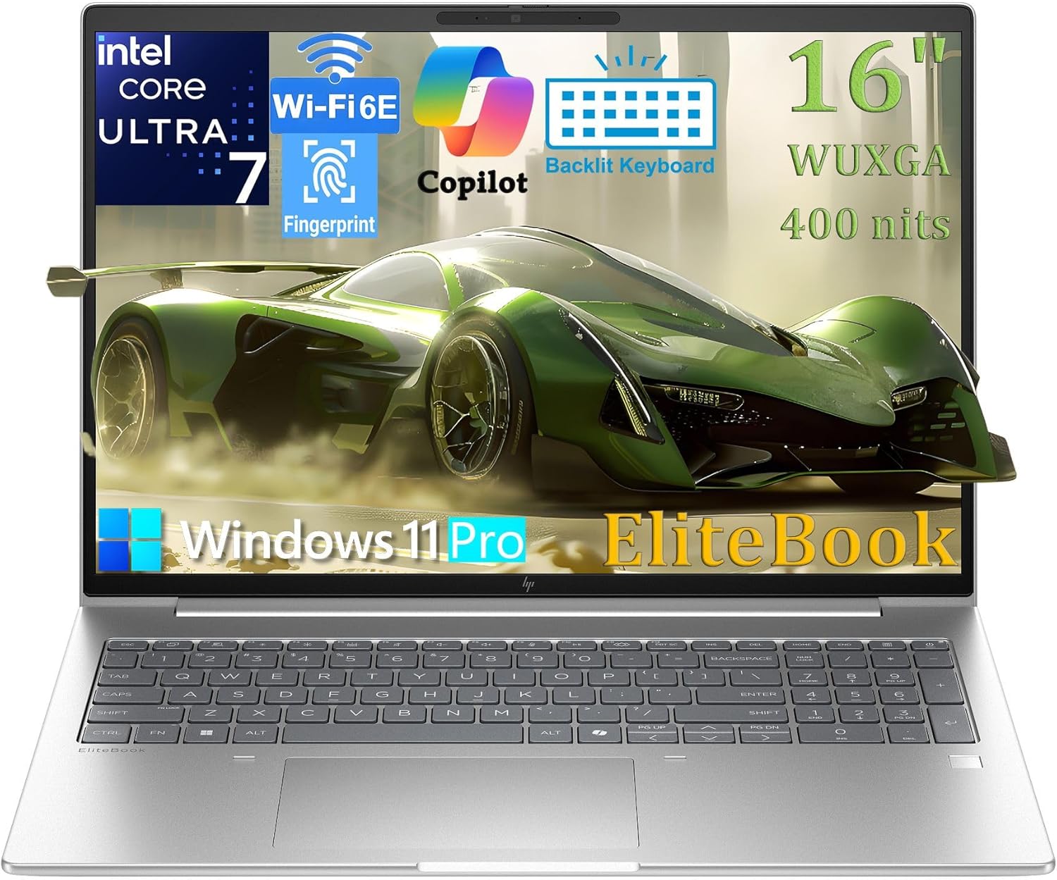 HP EliteBook 16″ Business Laptop Computer, Intel 12-Core Ultra 7 255U (12 Tops NPU), 64GB DDR5, 1TB PCIe SSD, FHD+ Copilot AI PC, WiFi 6E, BT 5.3, Backlit Keyboard, Fingerprint Reader, Windows 11 Pro