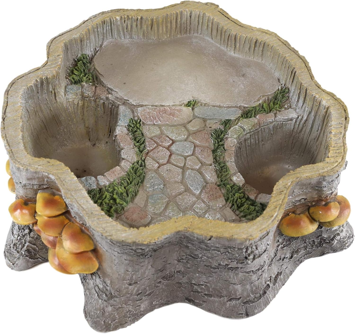 Ebros Gift Enchanted Fairy Garden Tree Stump House Nook Display Figurine Miniature Do It Yourself Ideas for Your Home Fantasy Fairies Faes Pixies Gnomes Accessory