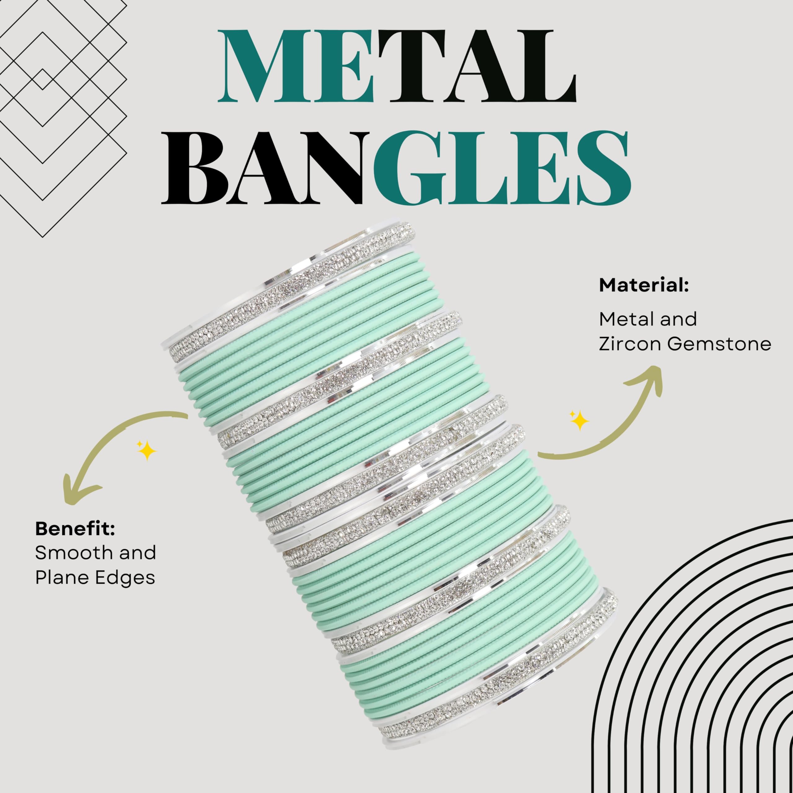 Stylish AD Diamond Stone Bangles Set for Women