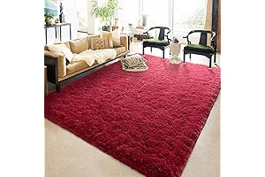 Chicrug Red Living Room Rug: Plush Comfort for Modern Spaces