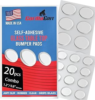 Round Clear Adhesive Bumpers Combo (Large, Medium) - Transparent Self Stick Rubber Pads for Glass Table Top, Furniture, Laptop, Mirrors - 20 PCs