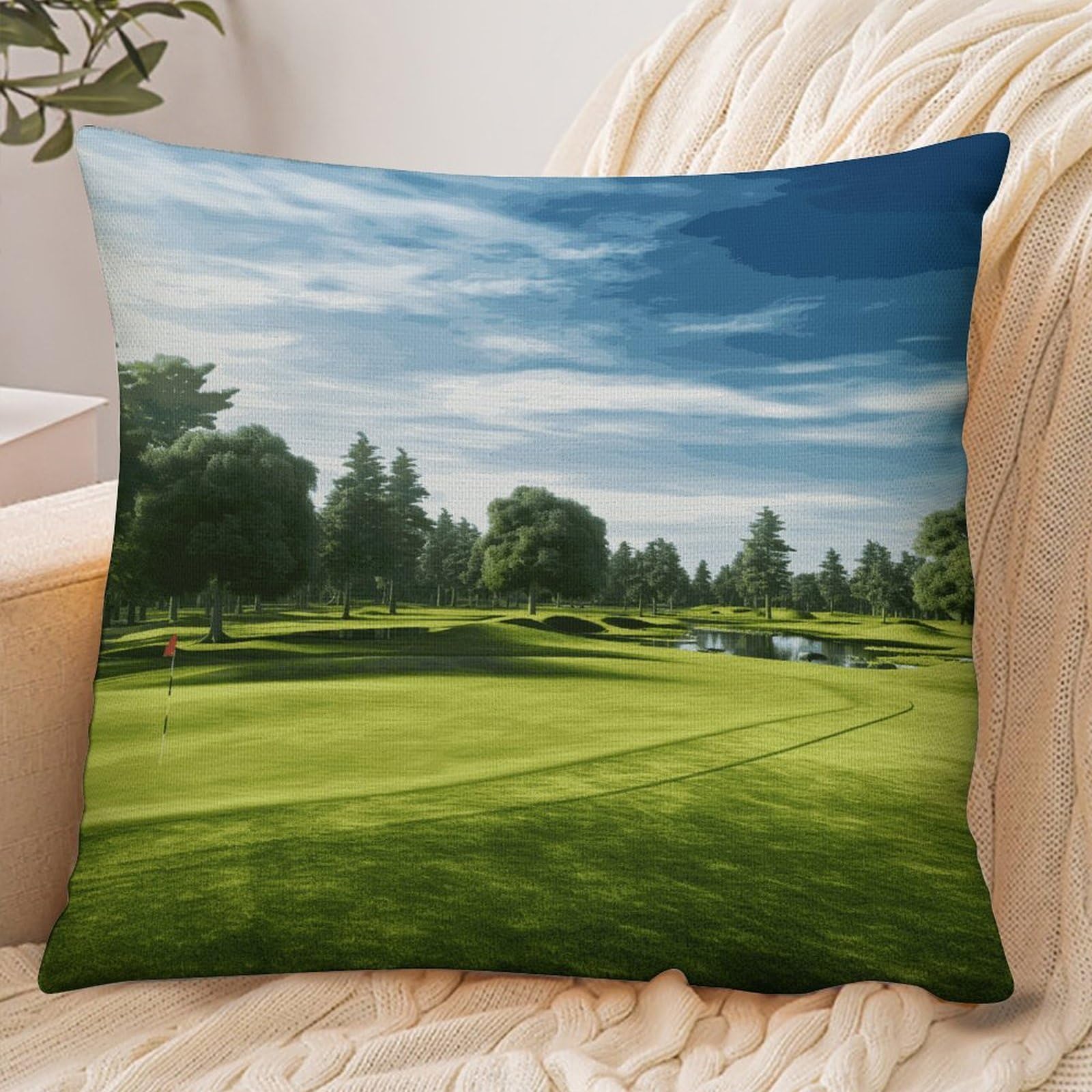 Fekiloot Style Golf Course Lawn Pillowcase Pillow Sham Pillow Case