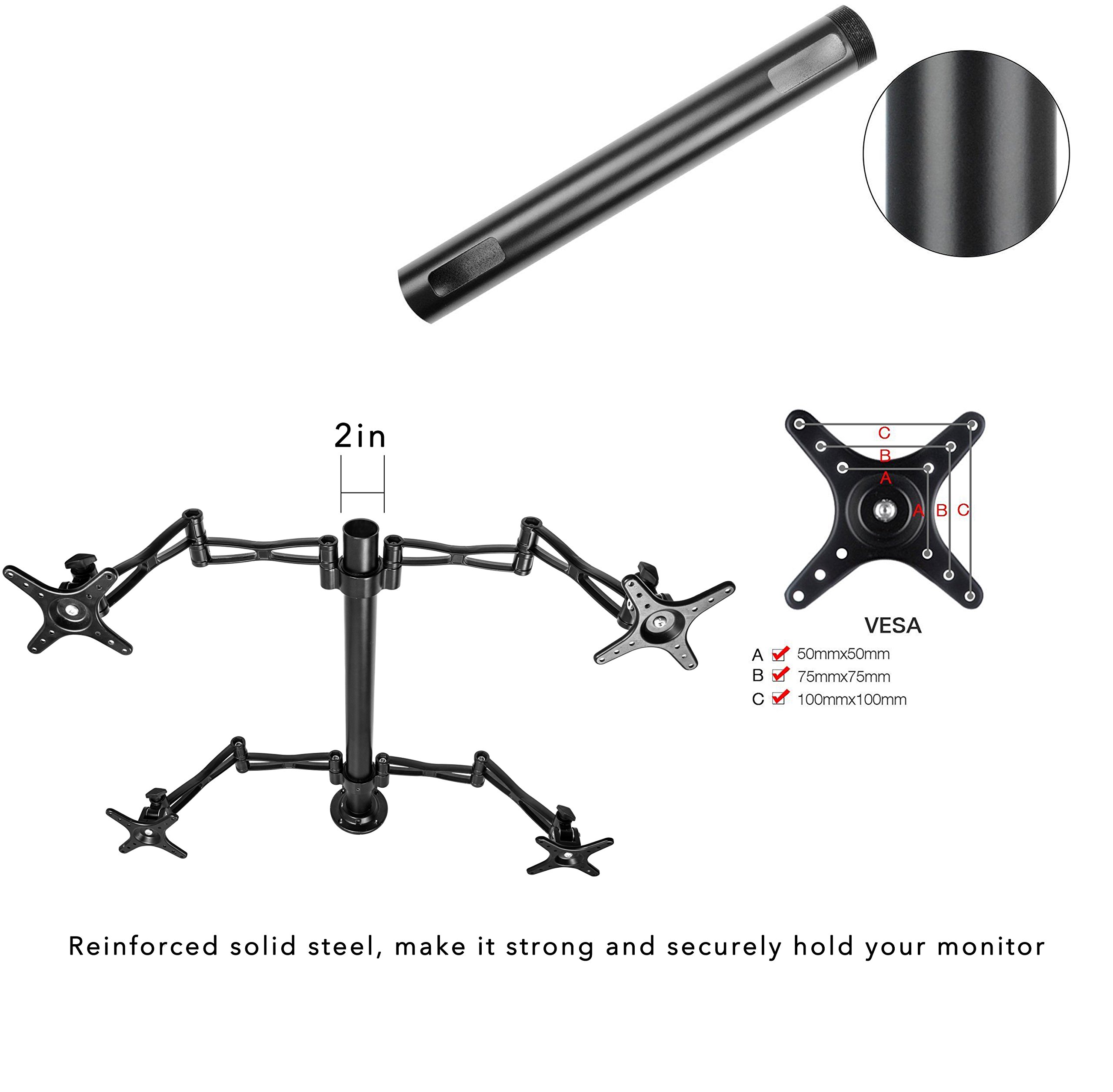 Buy Vemount Quad Monitor Mount Fully Adjustable Computer Desk Mount