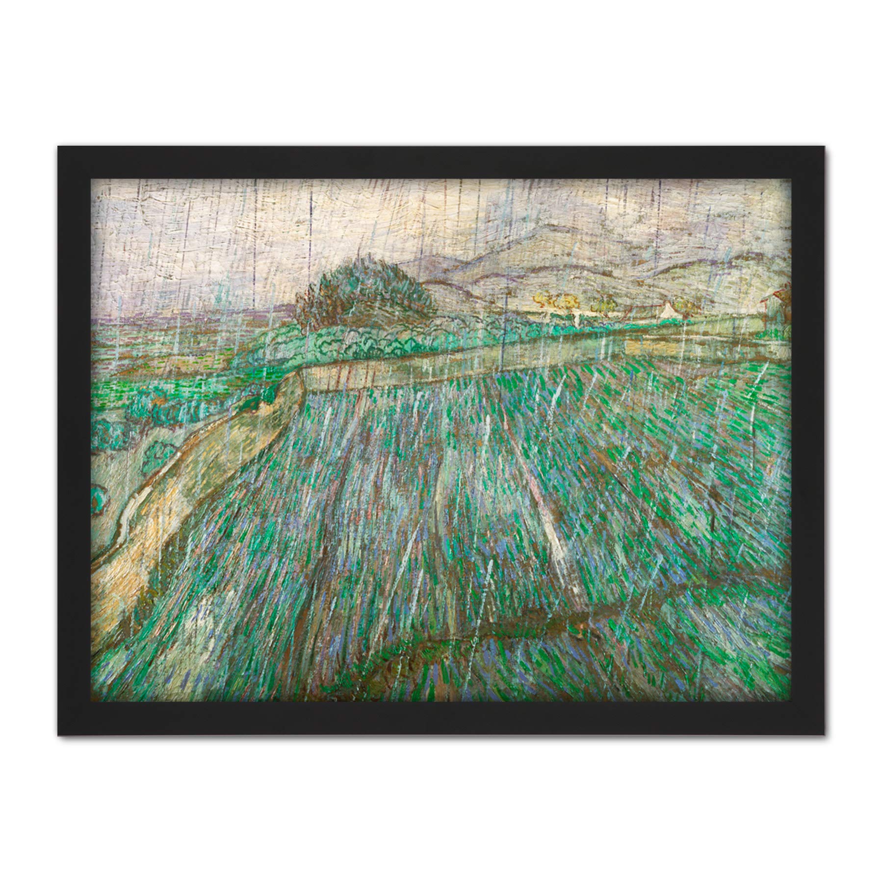 Vincent Willem Van Gogh Dutch Rain Large Framed Art Print Poster Wall Decor 18x24