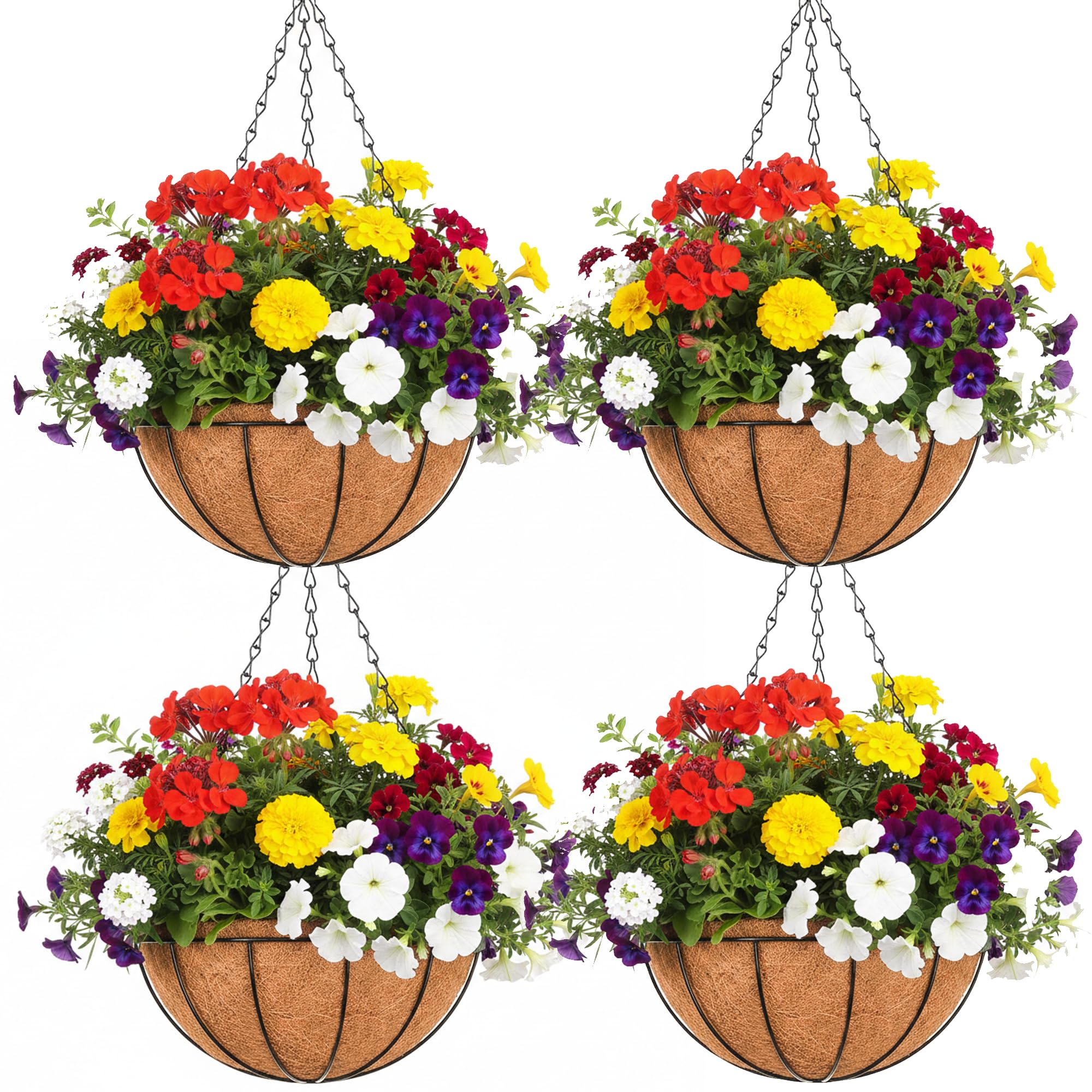 EIMQUVW 4 Pack 16 Inch Hanging Planters