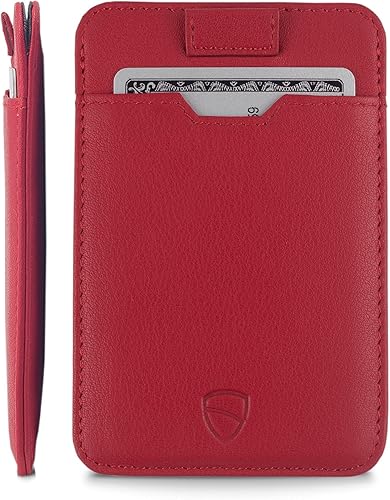 Miniatura 4 de Vaultskin CHELSEA - Tarjetero de cuero delgado Cartera minimalista con bolsillo frontal para hombres con bloqueo RFID Cartera minimalista para