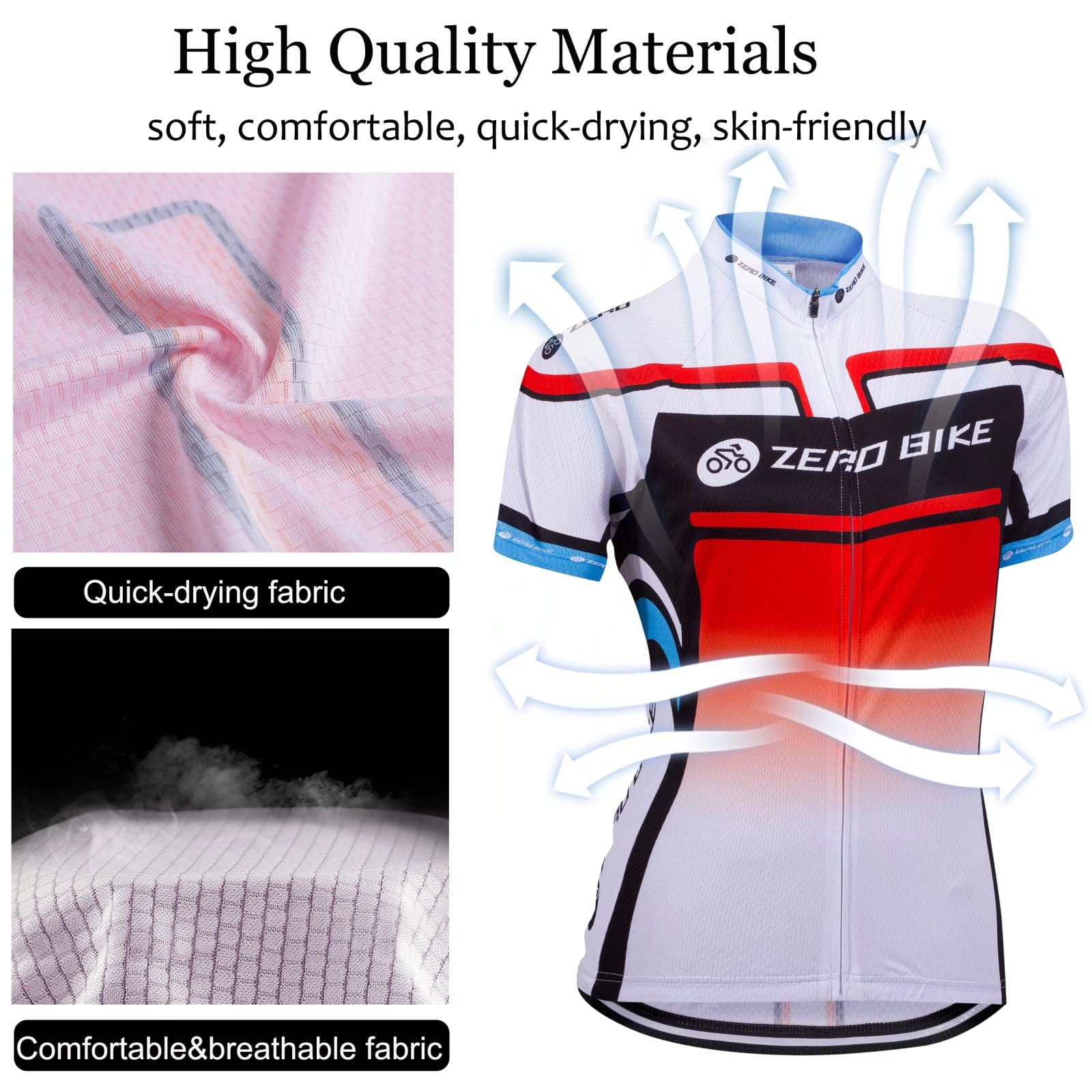 Donne Ciclismo Traspirante ad asciugatura rapida Maglie Set, Jersey Ciclo Manica Corta Giacca + 3D Cuscino Imbottito Stretto Pantaloncini Pantaloni (Forchetta, XL)