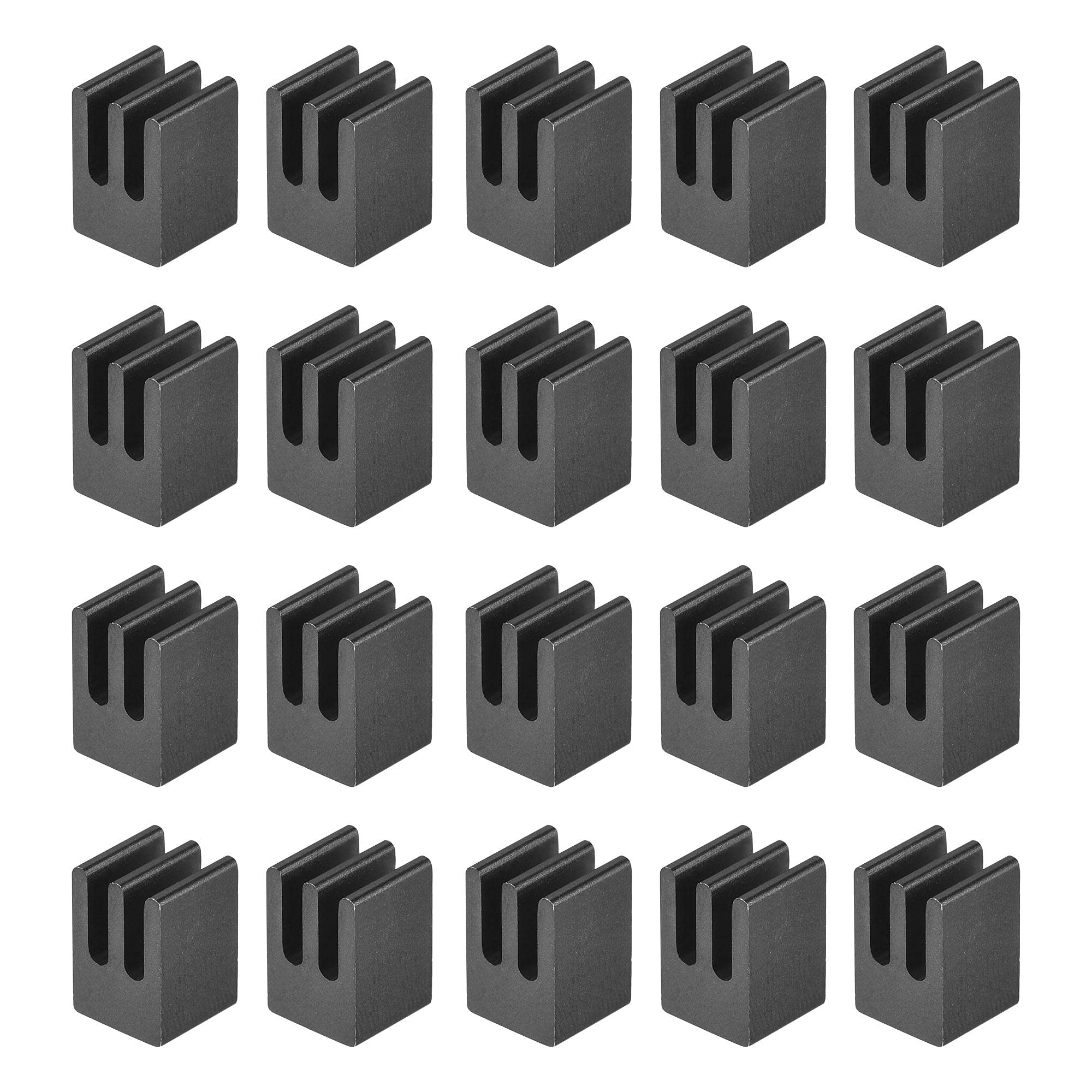 uxcell 7x7x10mm Aluminum Heatsink Electronics Cooler for MOS IC Chip Black 20 Pcs