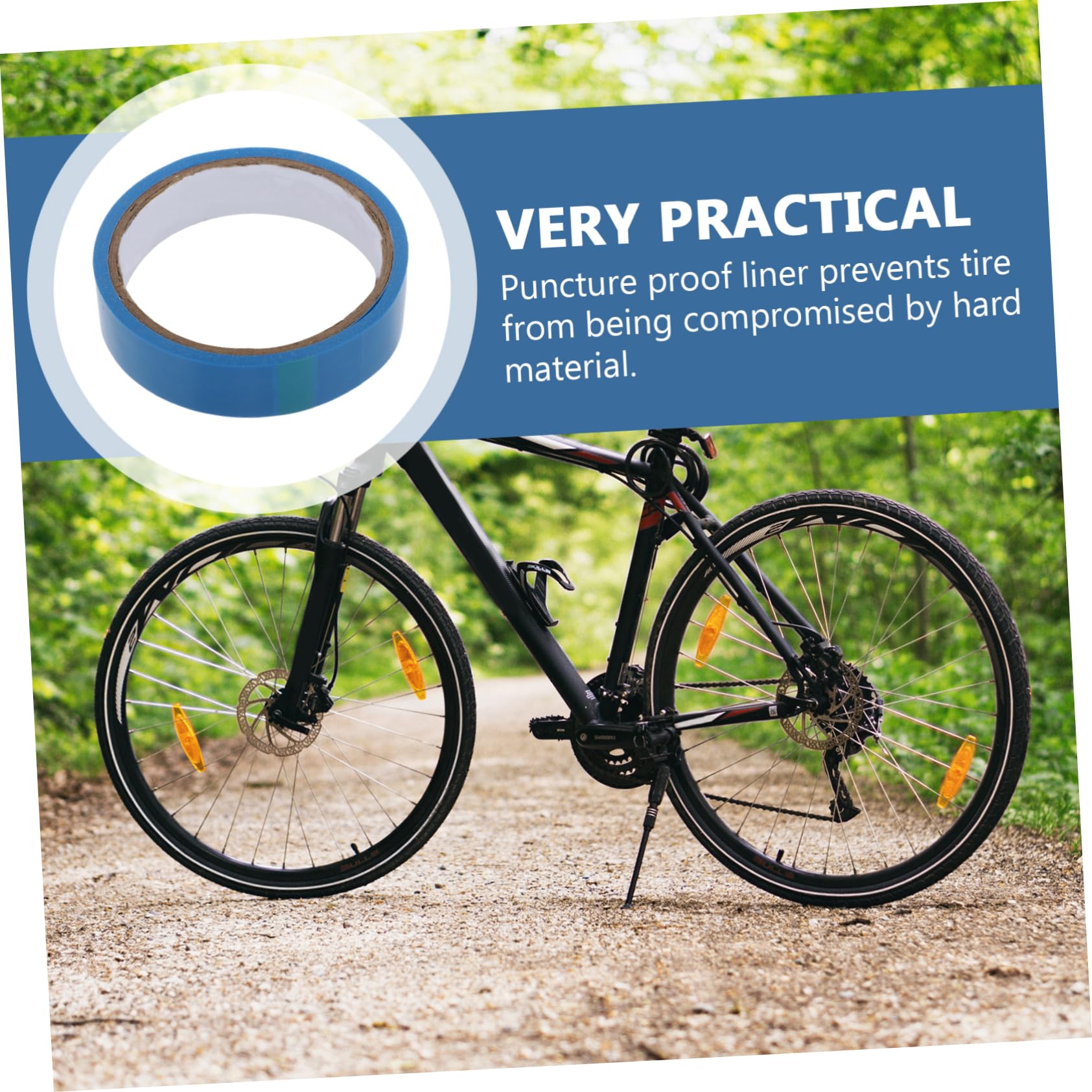 PRETYZOOM 1pc Bicycle Tape Bike Inner Tube Protector Tire Liner Bike Tire Tube Mountain Bike Wheel Tape Bike Wheel Pad Puncture Proof Belt for Bike Rim Tape Tire Pad Blue Special Glue
