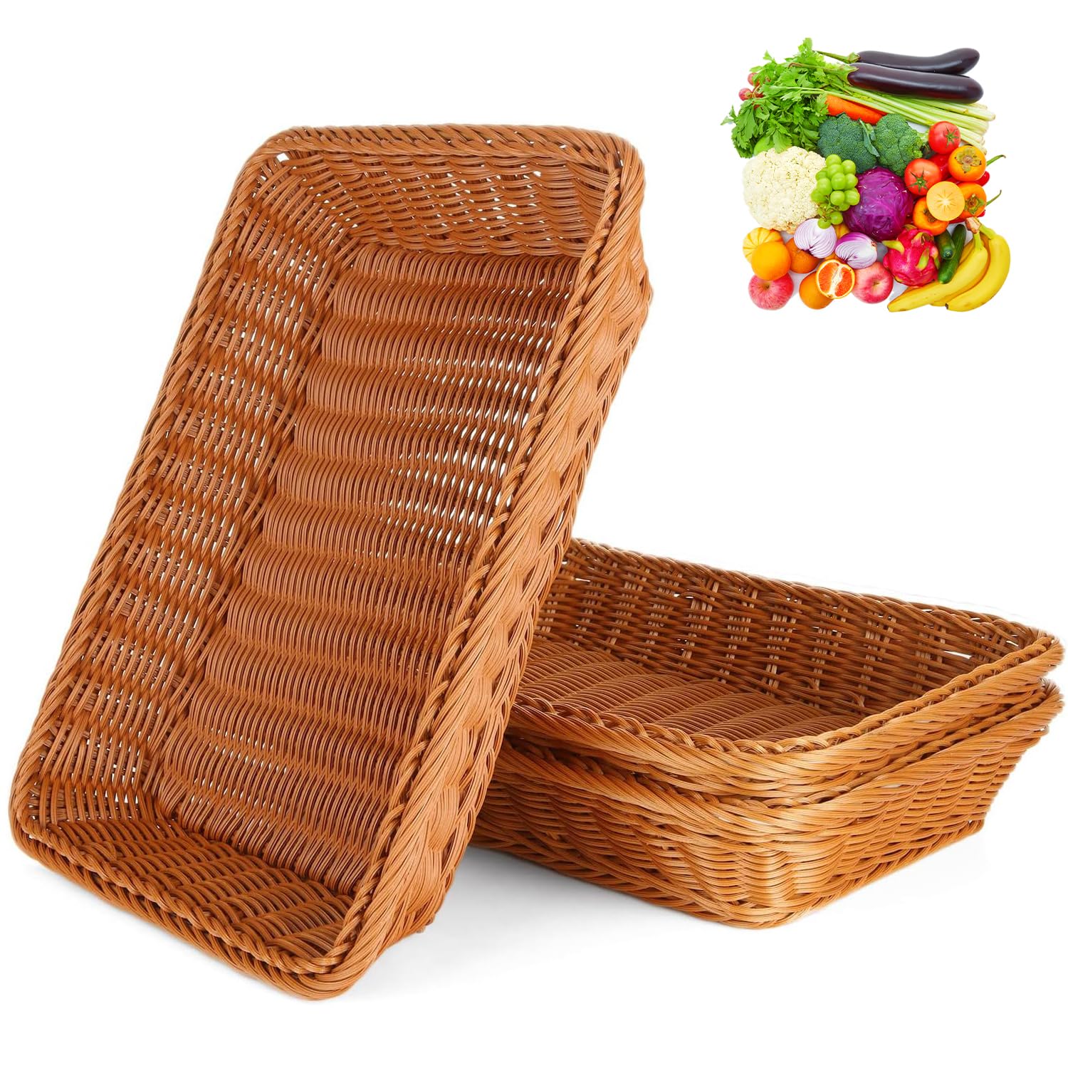 Cesta de mimbre para setas lavable que evita humedades y roturas gracias al plástico trenzado