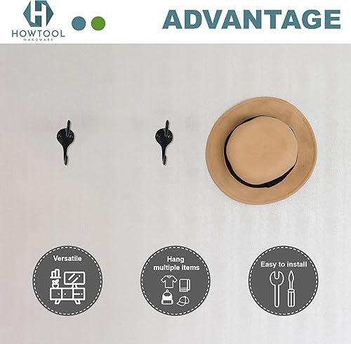 Miniatura 5 de Gancho para sombrero de abrigo, diseño antiguo, color negro aceitado, paquete de 5