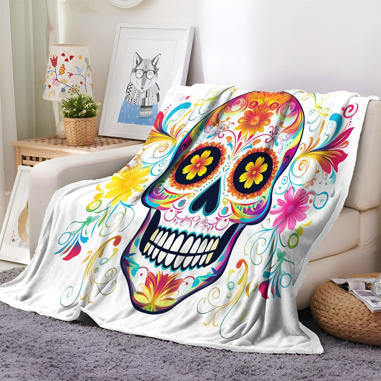 Couverture polaire microfibre moelleuse et chaude pour grand canapé