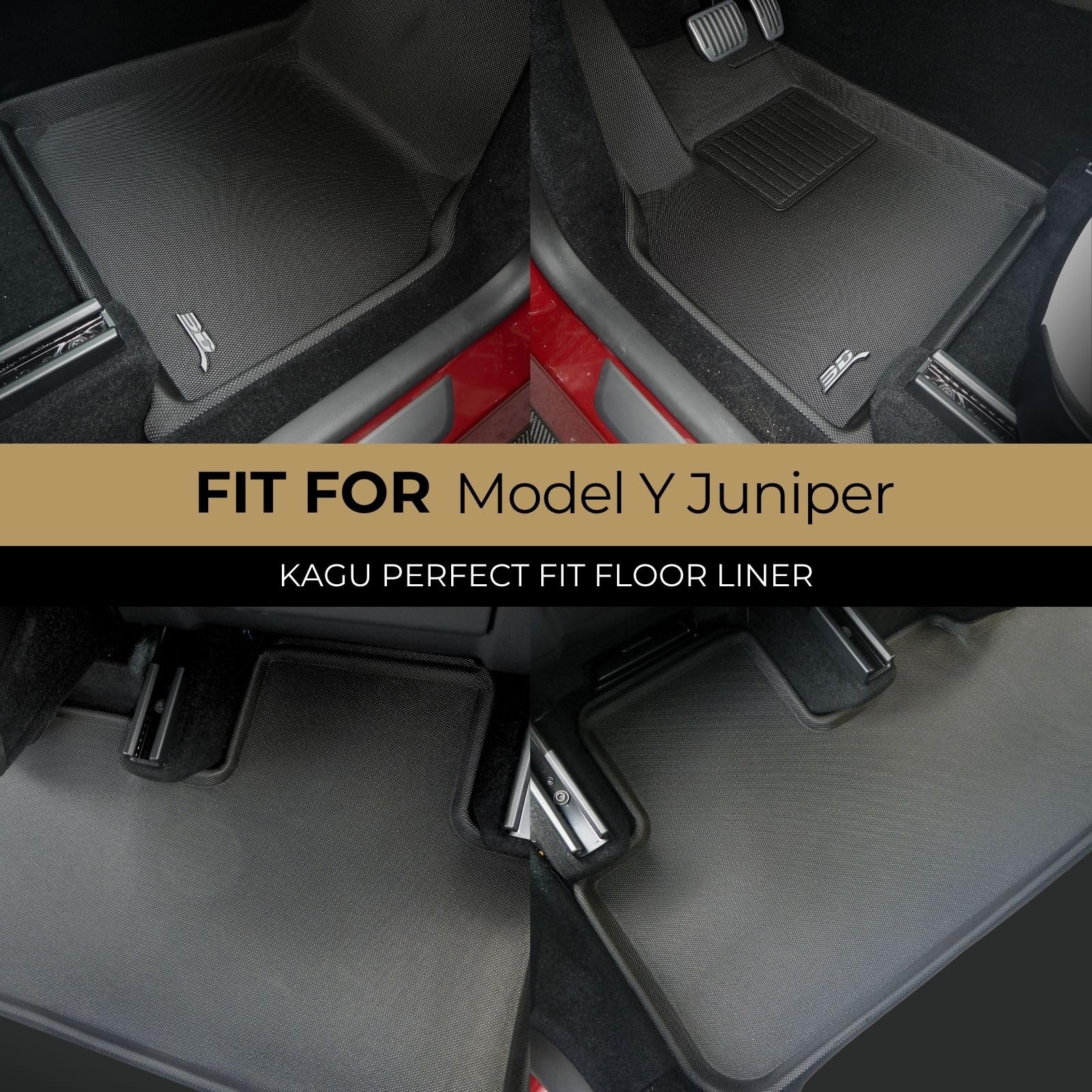 3D MAXpider Custom Fit Kagu Floor Mat Black Compatible with Tesla Model Y Juniper 2026 - Full Set — view 2