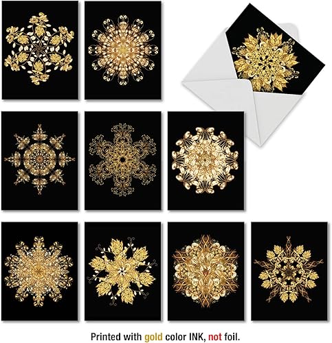 Miniatura 8 de The Best Card Company - Surtido de 10 tarjetas de notas en blanco (4 x 5.12 pulgadas) - Patrones y símbolos zen, juego en caja a granel - Magníficos