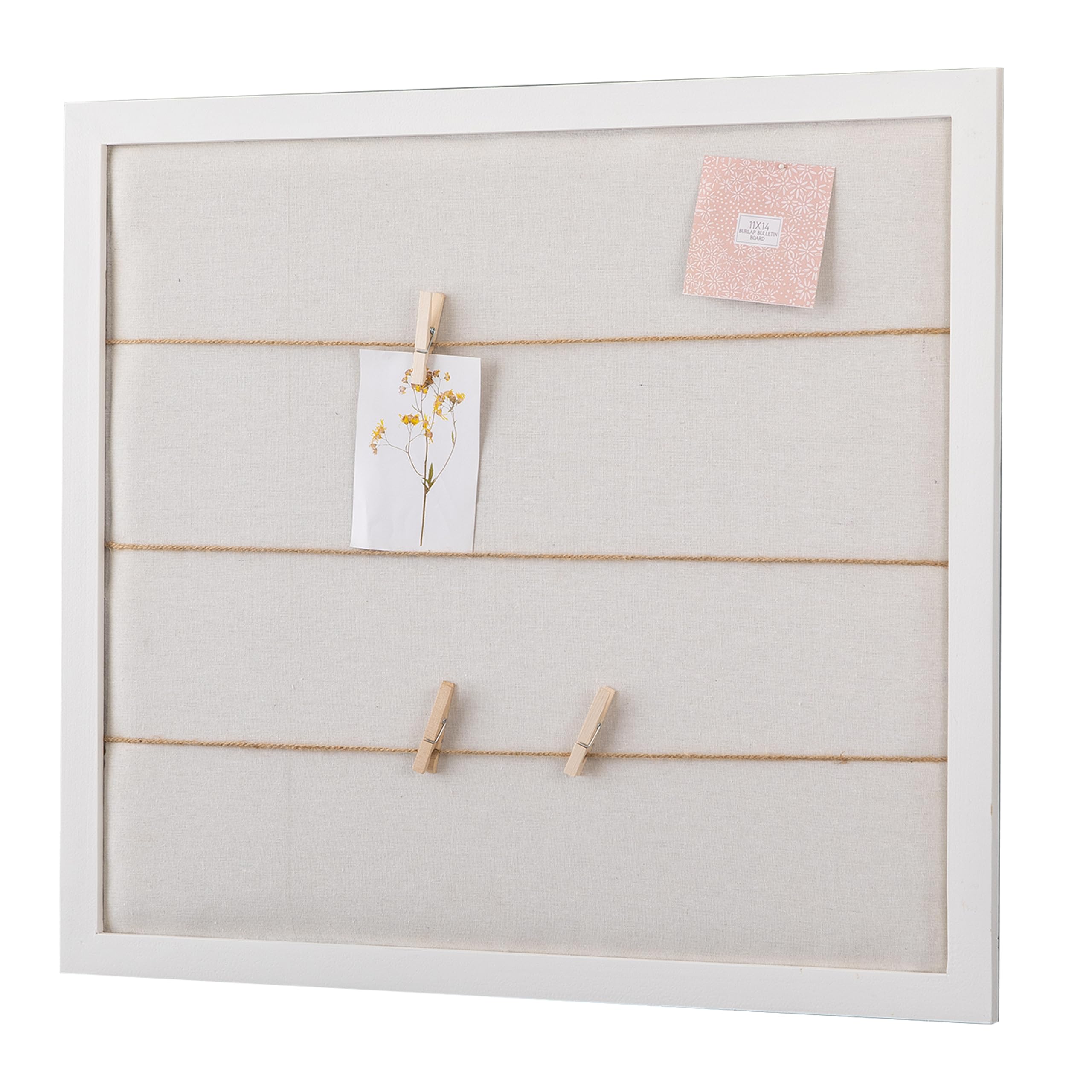 SOFE Pinnwand aus Leinen, rechteckig, Stoff, Pinnwände für Wände, hängende Foto-Display mit Clips, Holzrahmen, Nachrichtenbrett, Wandmontage, Sichttafel für Wohnzimmer, Schlafzimmer, Wanddekoration