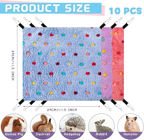 Miniatura 2 de Sadnyy Hamaca de jaula para ratas, hamaca para animales pequeños, conejillo de indias, cama colgante para dormir, cama colgante de forro polar