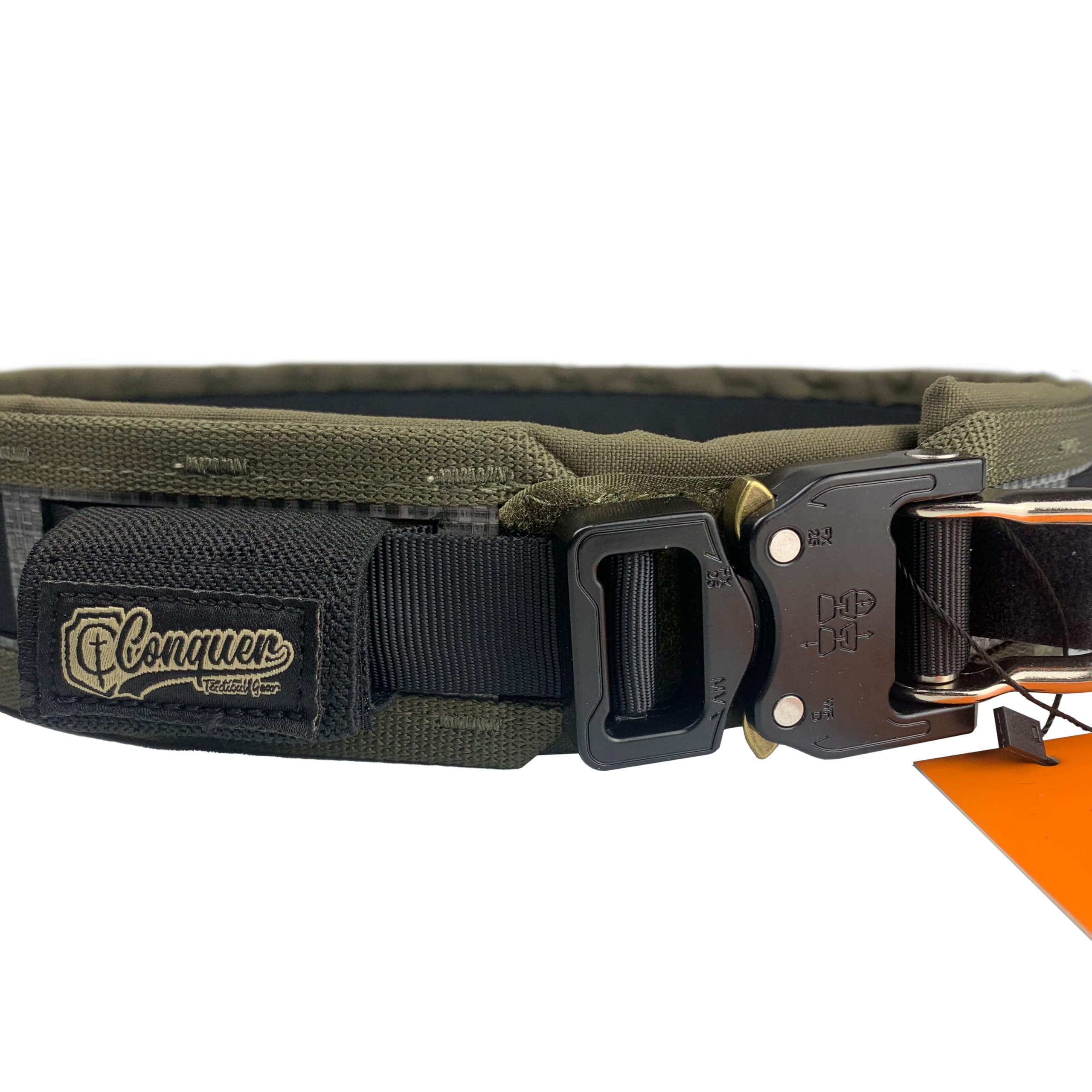 Genérico Conquer Cinturón Táctico Heavy Tegris, Sistema MOLLE, Acolchado con Hebilla de Liberación Rápida, Negro, Verde, Coyote o Multicam, para Vigilantes de Seguridad, Airsoft y Supervivencia