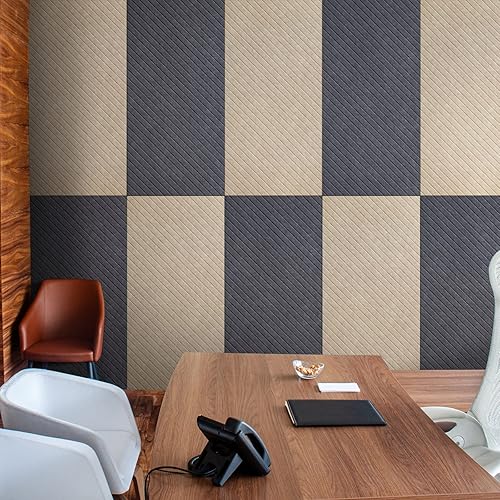 Miniatura 2 de UMIACOUSTICS Paquete de 3 paneles acústicos grandes, paneles acústicos de 48 x 24 x 0.4 pulgadas, paneles decorativos a prueba de sonido en ranura