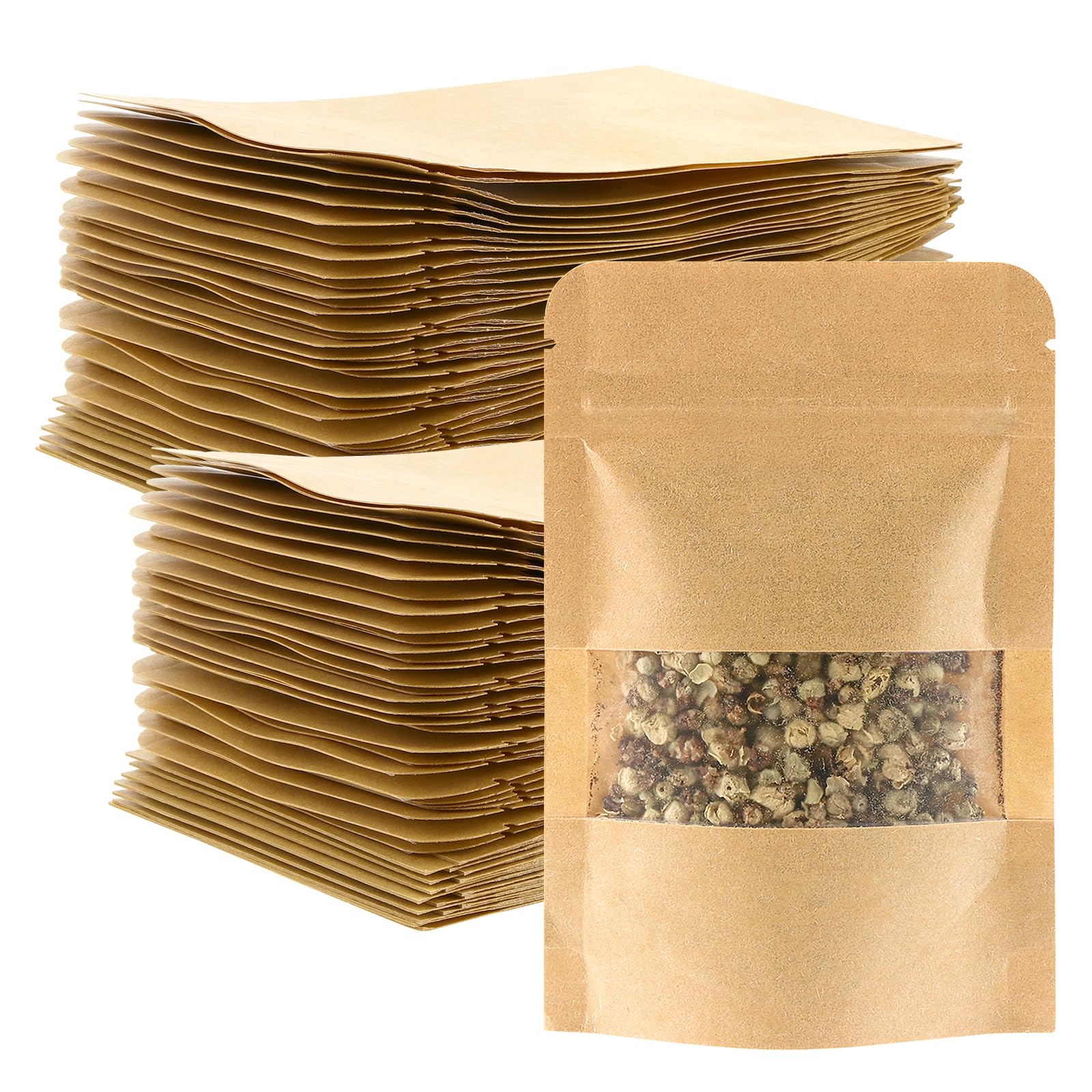 Sachet kraft avec fenêtre pour organiser votre cuisine : 500 mini sachets pour le vrac