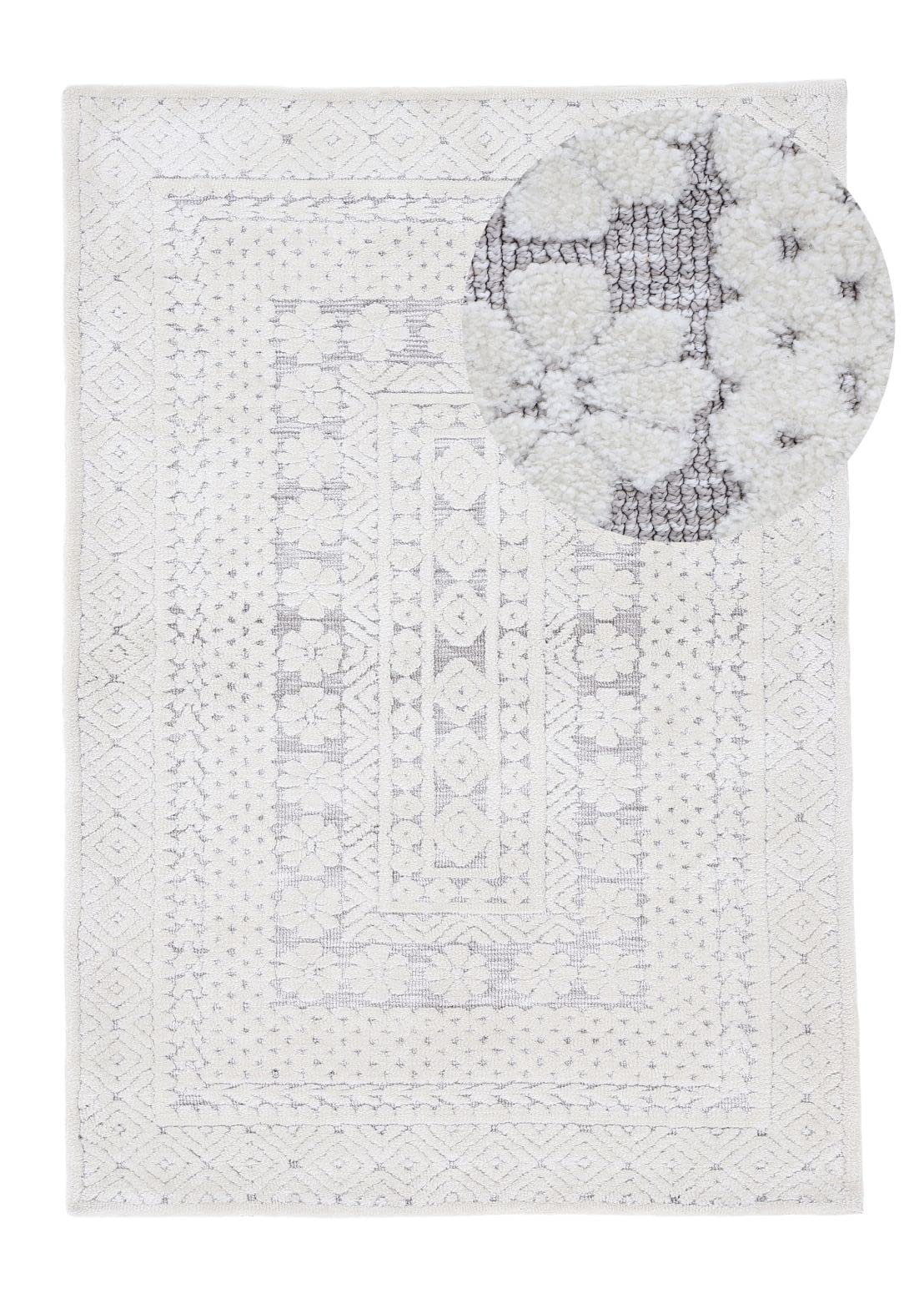 carpetfine Teppich Holly weicher Teppich Creme/Braun 80x150 cm für Wohnzimmer, Schlafzimmer & Kinderzimmer