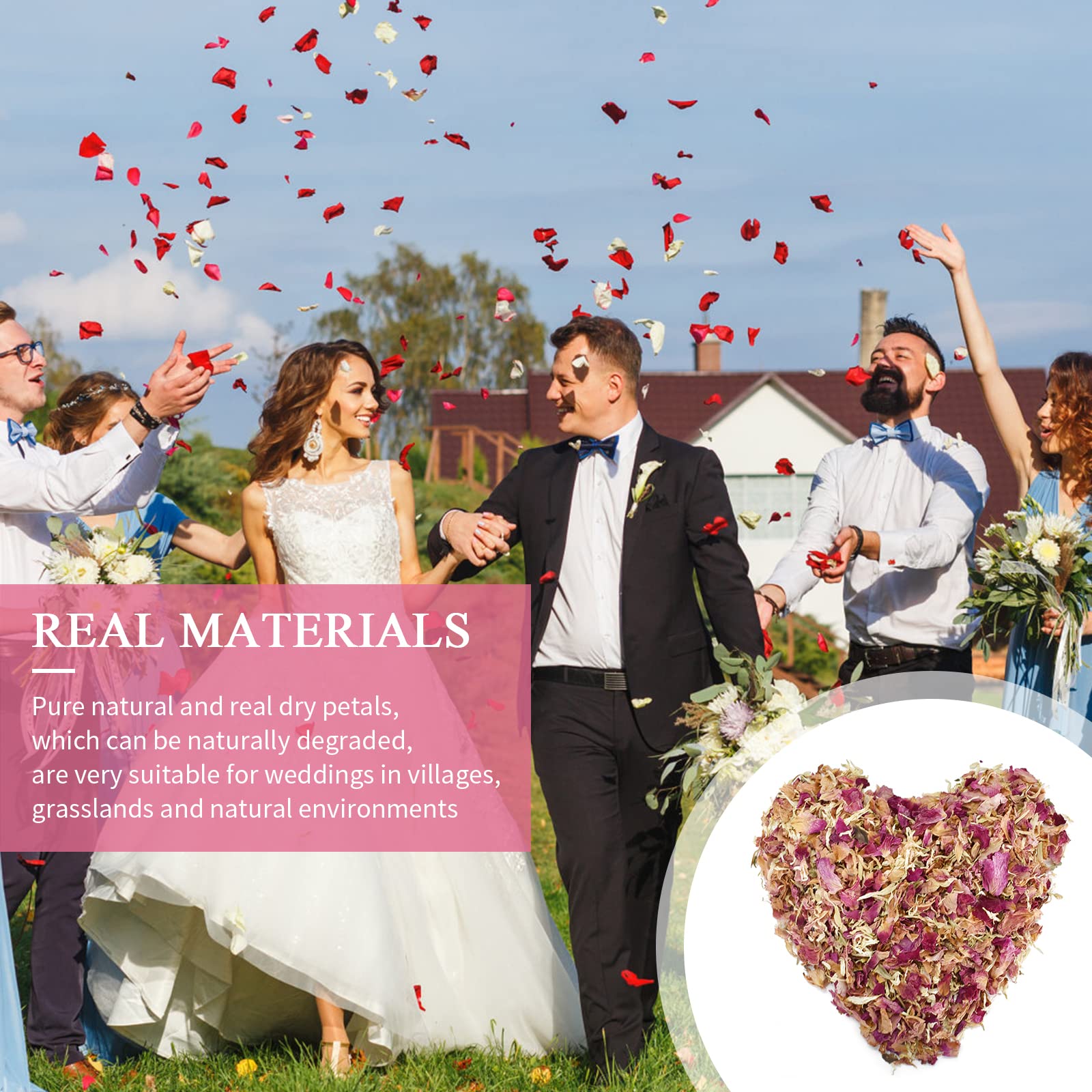 Petali Di Rosa Secchi Per Matrimoni - 15 Confezioni Di Coriandoli Naturali Biodegradabili - 150-180g